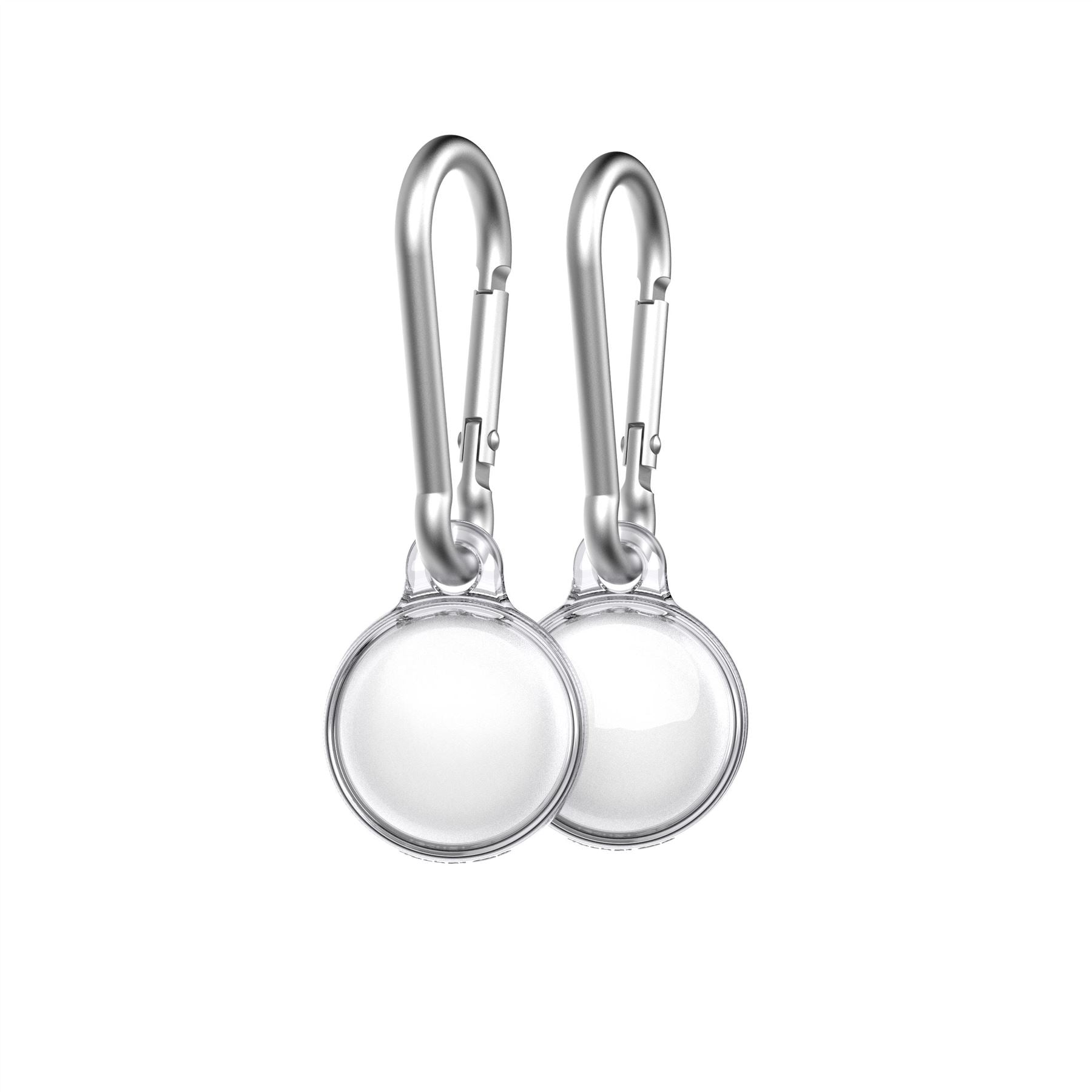 Tech21 EvoClear AirTag Hülle transparent 2er Pack mit Karabiner