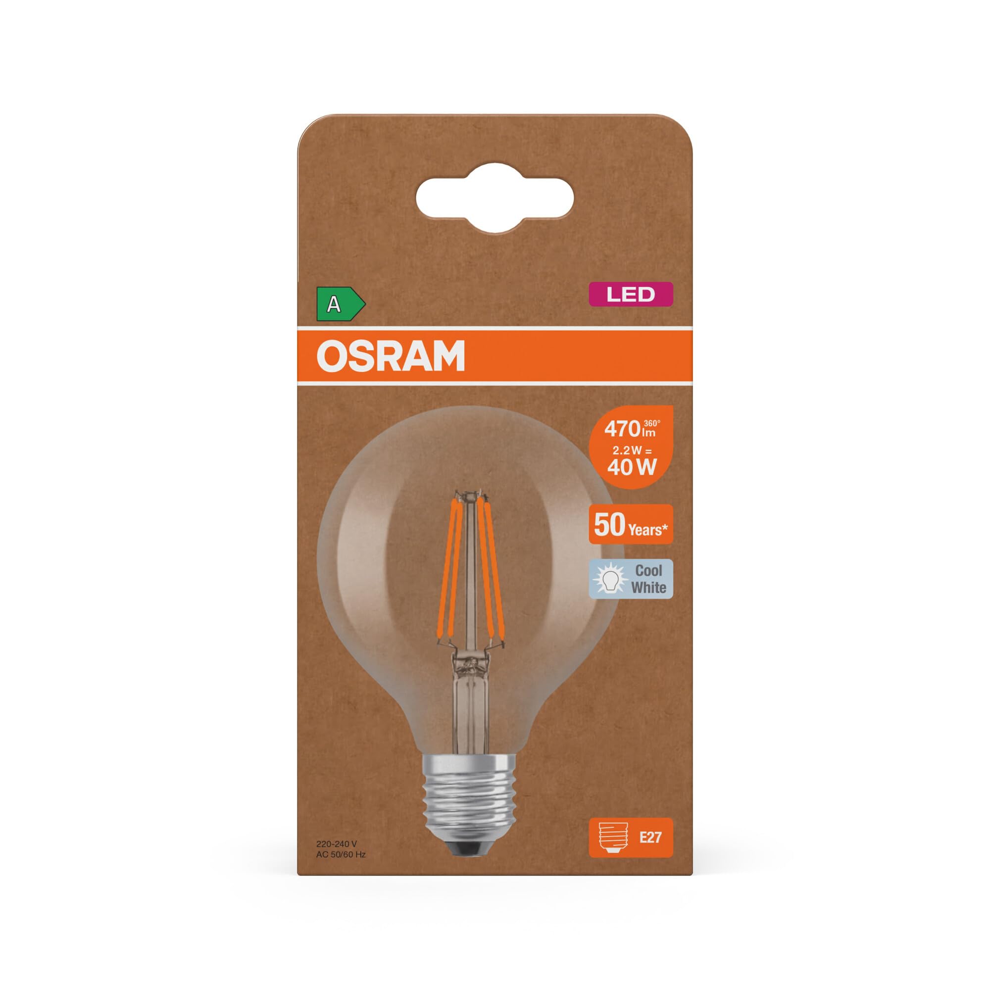ams OSRAM SMART+ Globe 80 LED Lampe E27 klar 40W Ersatz