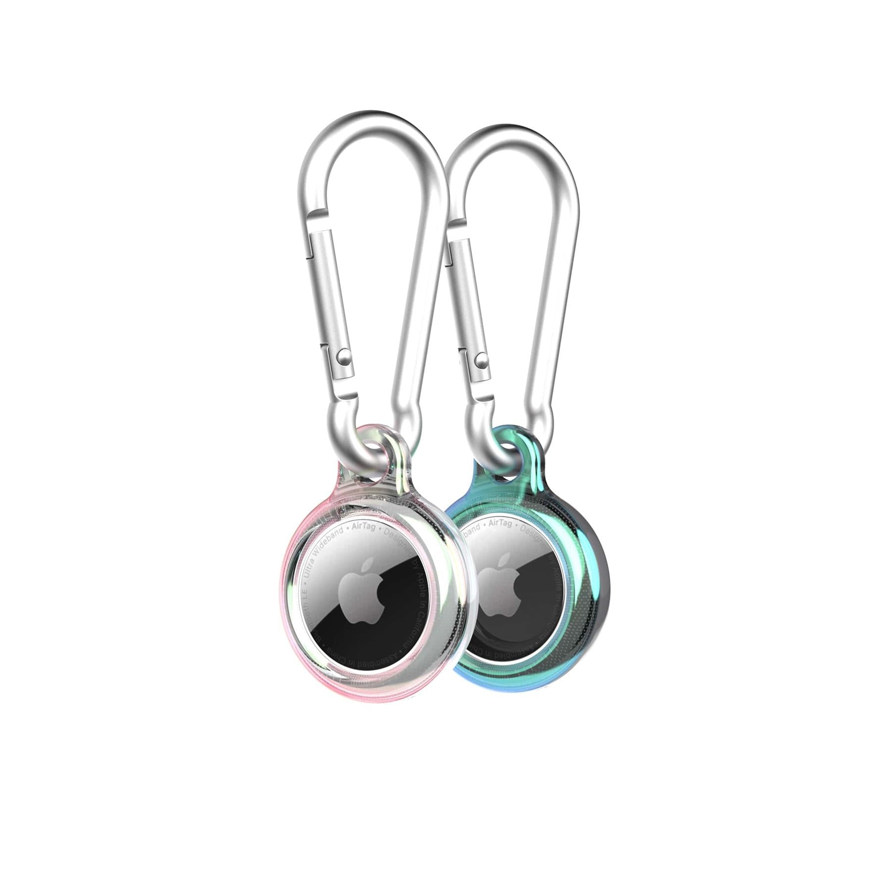 Tech21 EvoShimmer AirTag Hülle 2er Set Rot/Grün Glitzer