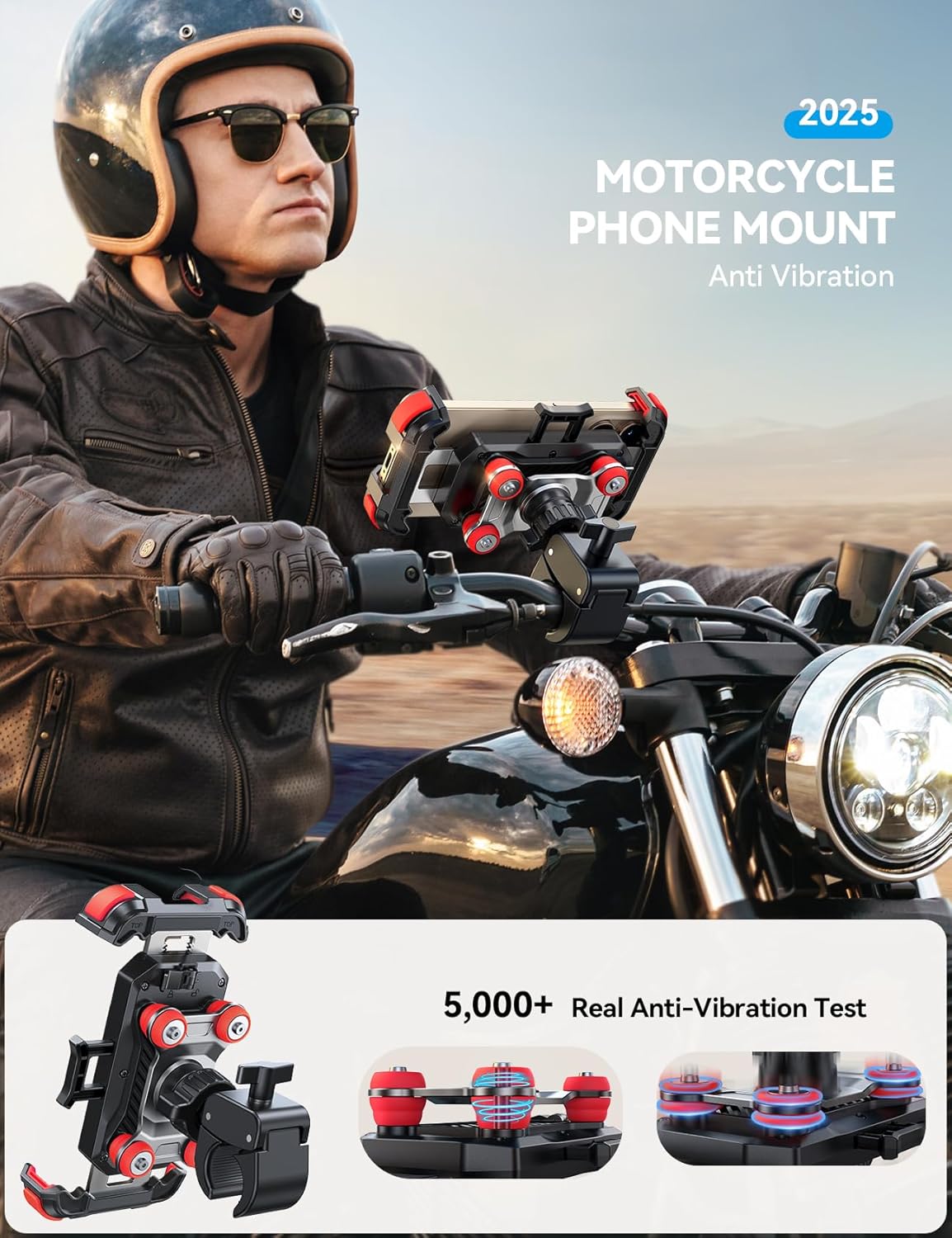 JOYROOM JR-ZS498 Handyhalterung Motorrad schwarz Anti-Vibration