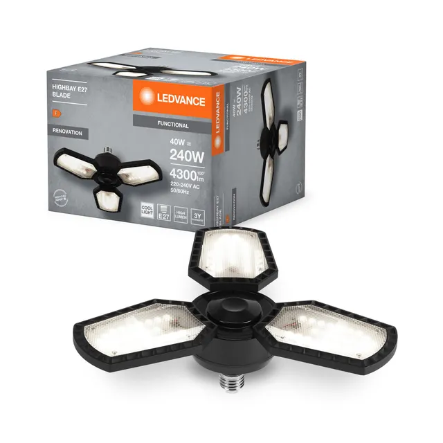 ams OSRAM SMART+ Highbay Blade Deckenlampe Schwarz 45W neutralweiss