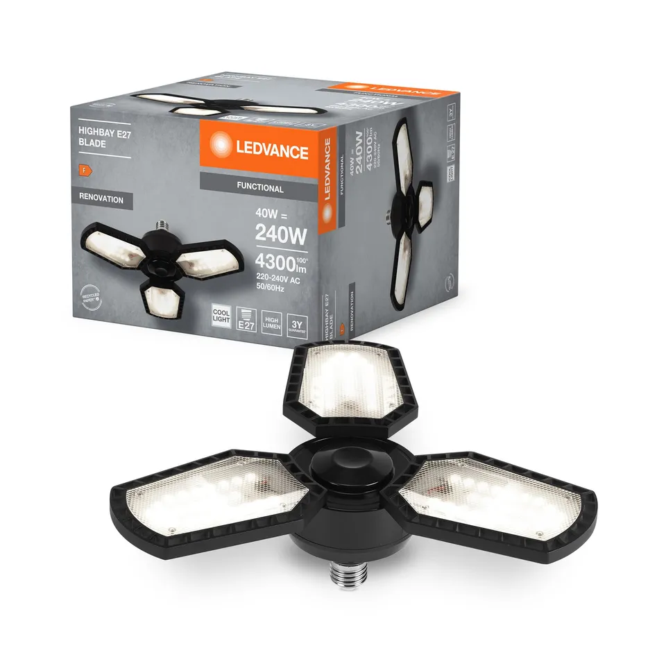 ams OSRAM SMART+ Highbay Blade Deckenlampe Schwarz 45W neutralweiss