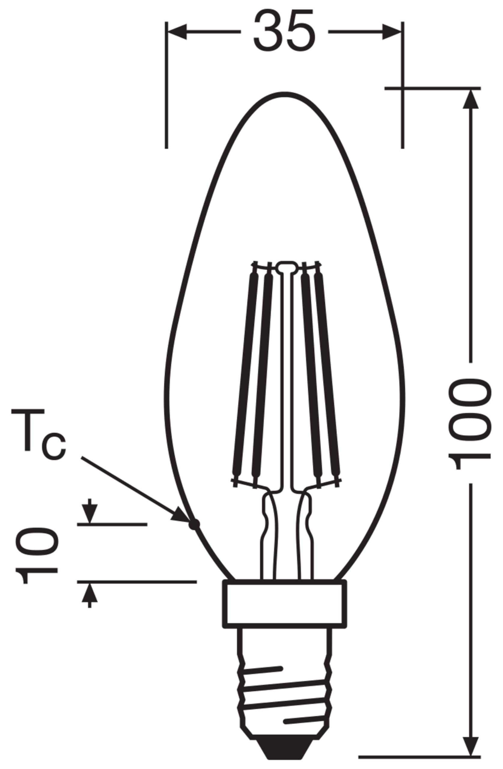 ams OSRAM LED E14 Kerze Matt 40W-Ersatz Warmweiß 3er-Pack