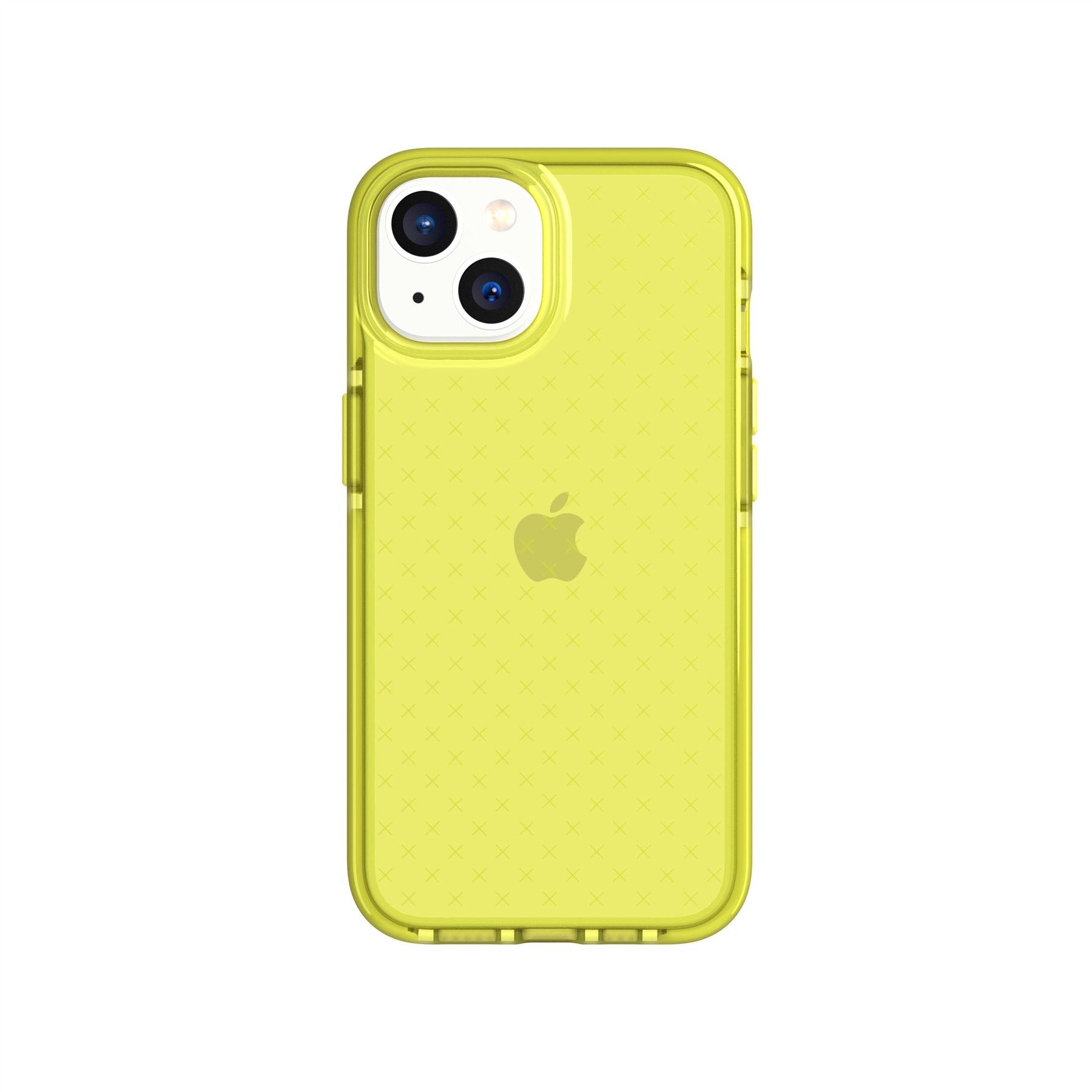 Tech21 EvoCheck iPhone 15/14/13 Hülle Acid Yellow Check