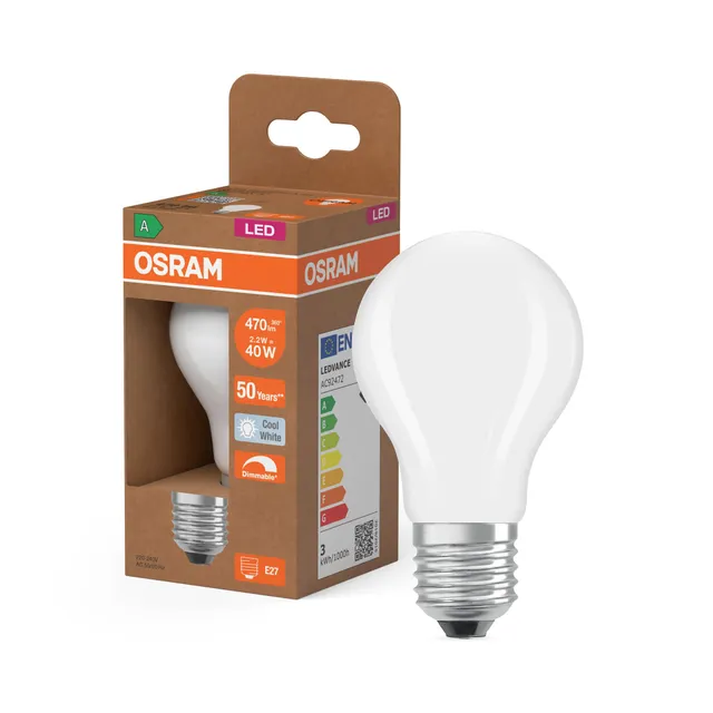 ams OSRAM SMART+ LED Classic A40 E27 2,2W 1er dimmbar