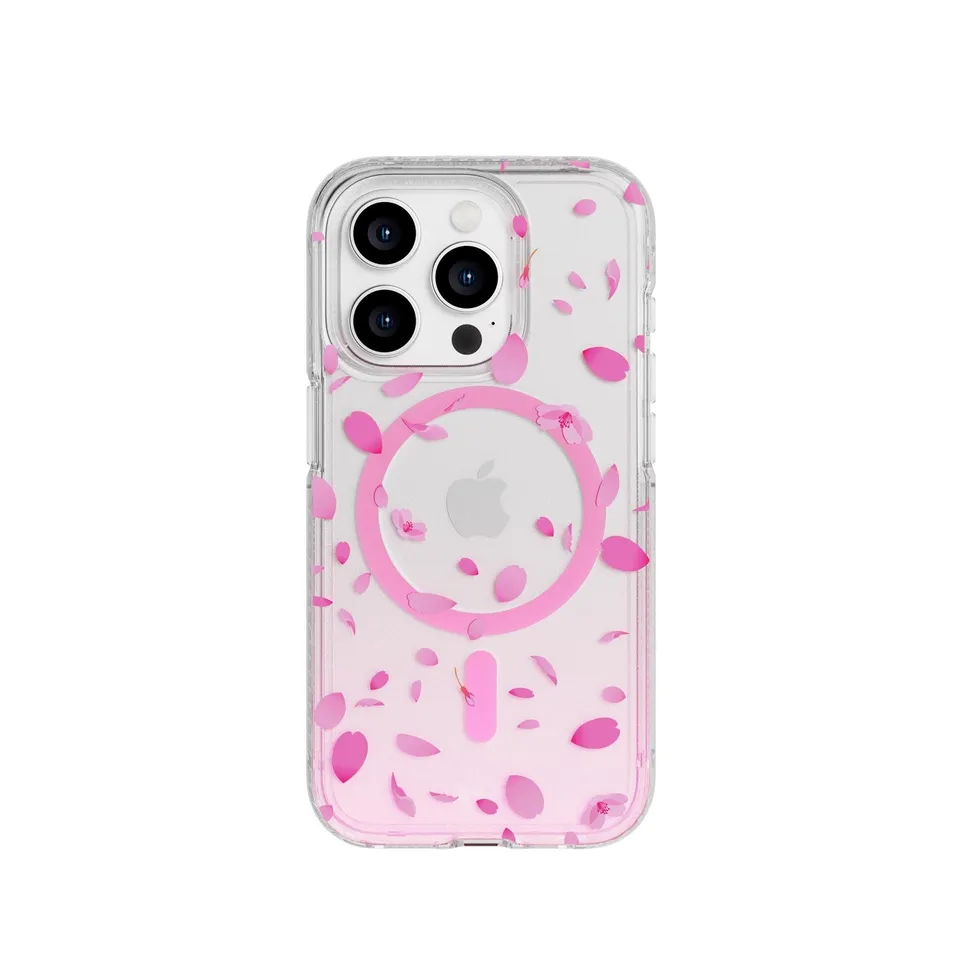 Tech21 FlexQuartz iPhone 15 Pro Hülle MagSafe Cherry Blossom