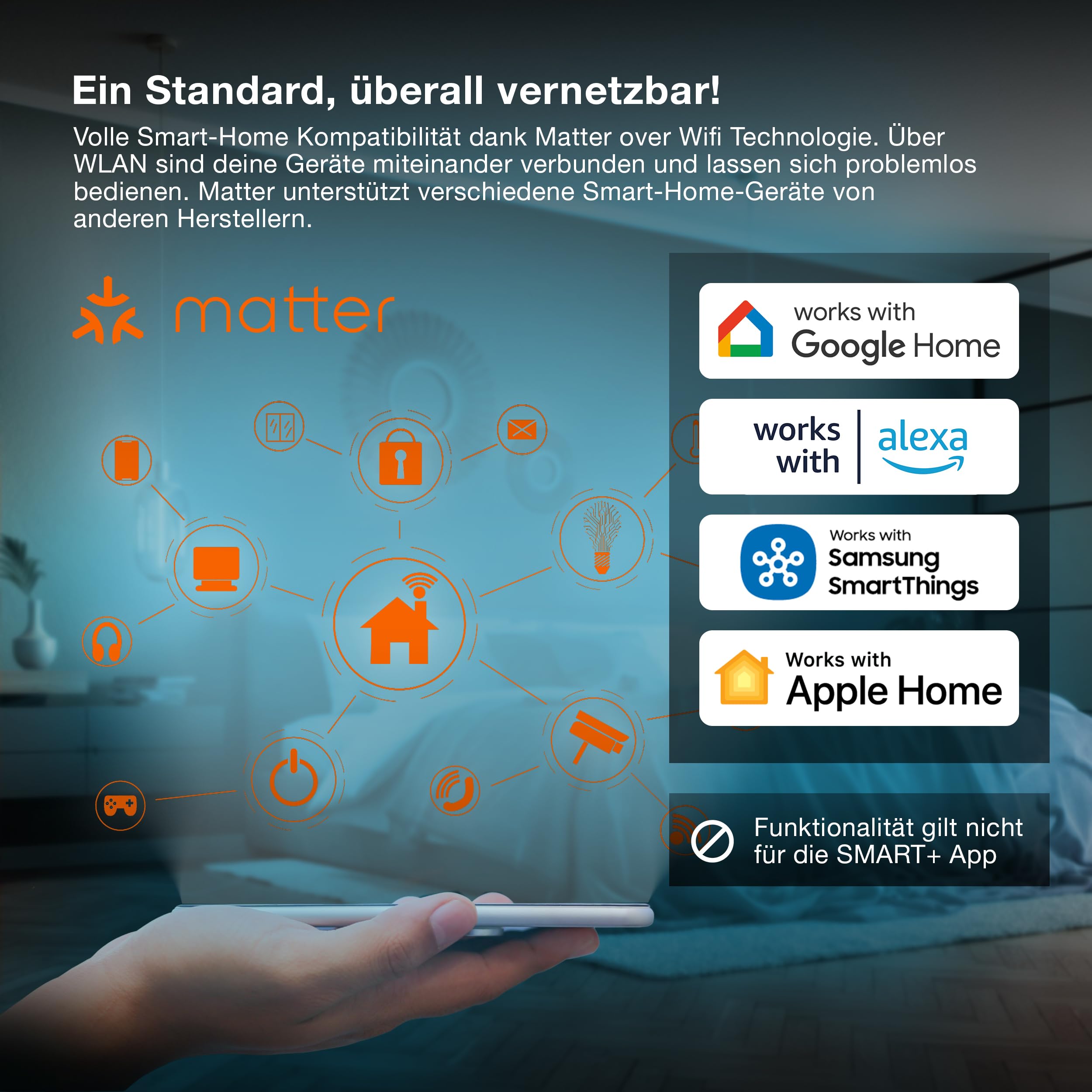 ams OSRAM SMART+ E27 RGBW LED Lampe Alexa Matter 4er-Pack