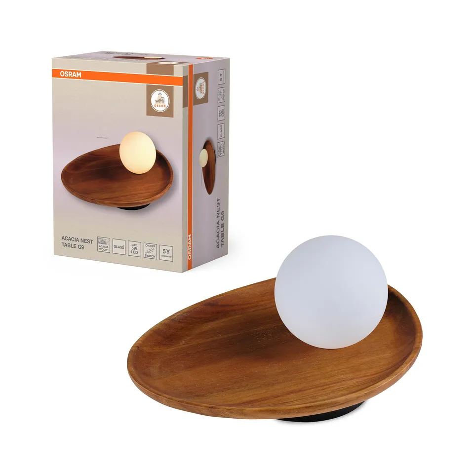 ams OSRAM SMART+ Acacia Nest Tischleuchte G9 Wood Decor
