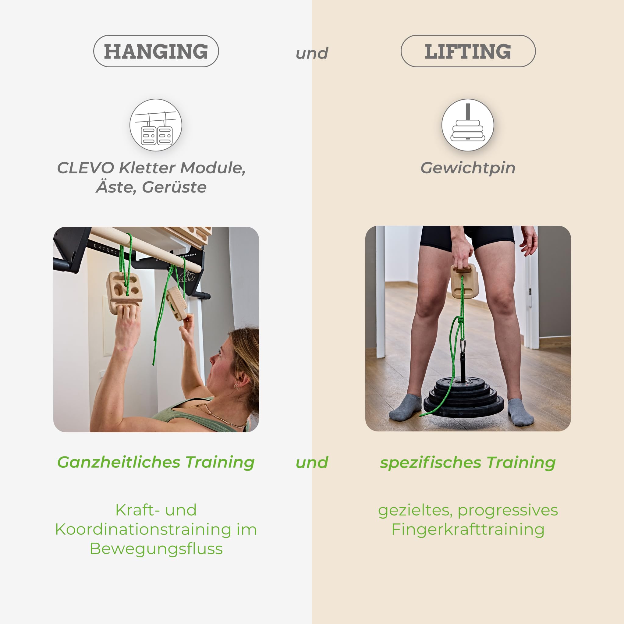 CLEVO Finger Bloc Mini Hangboard Holz tragbar