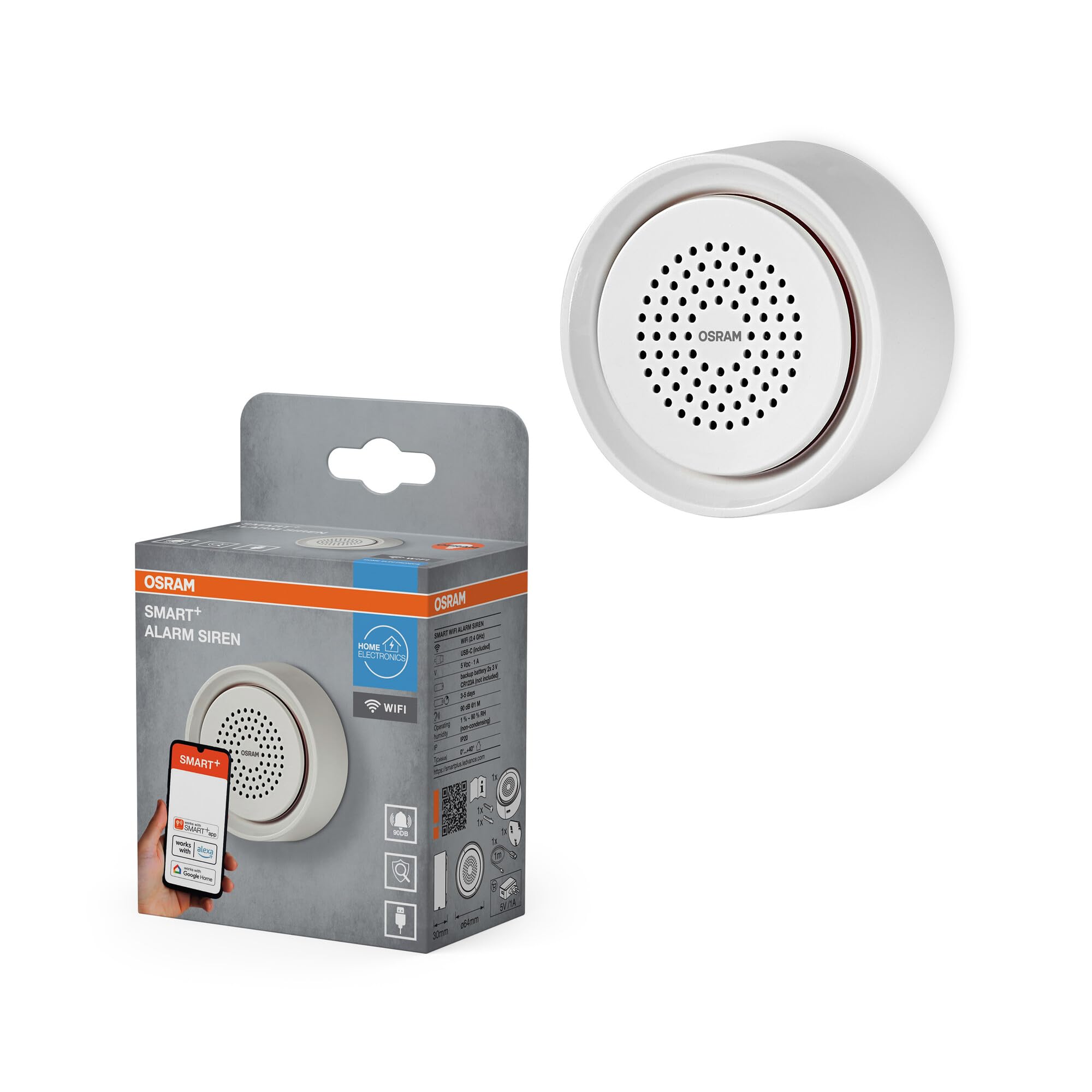 ams OSRAM SMART+ Sirene Alarmsirene WiFi 90 dB