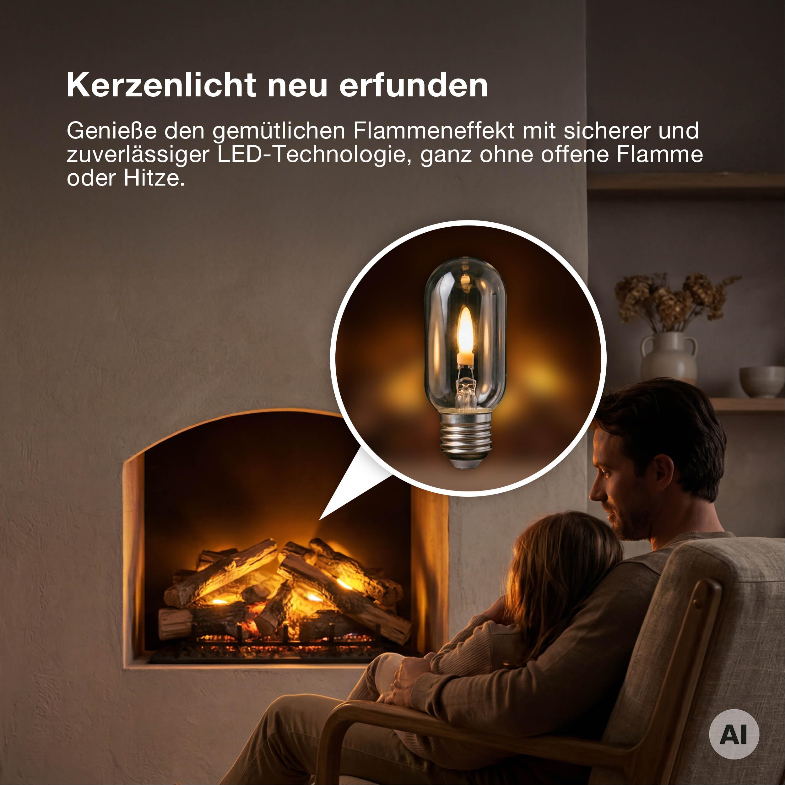 ams OSRAM LED-Lampe E14 Flammeneffekt matt 1W