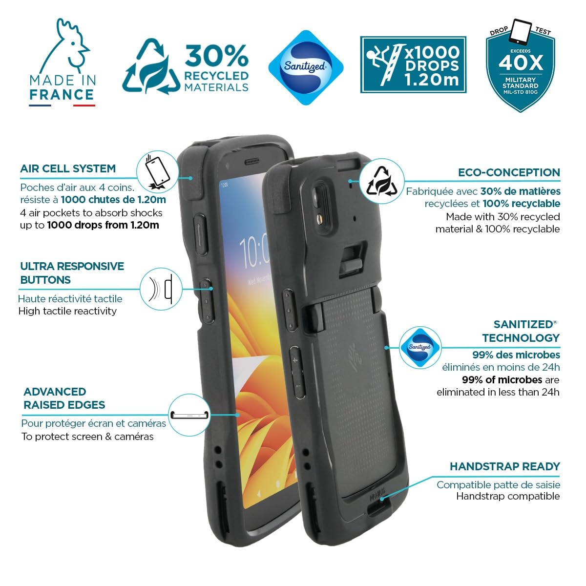 Mobilis PROTECH Hülle für Zebra TC22 TC27 stoßfest