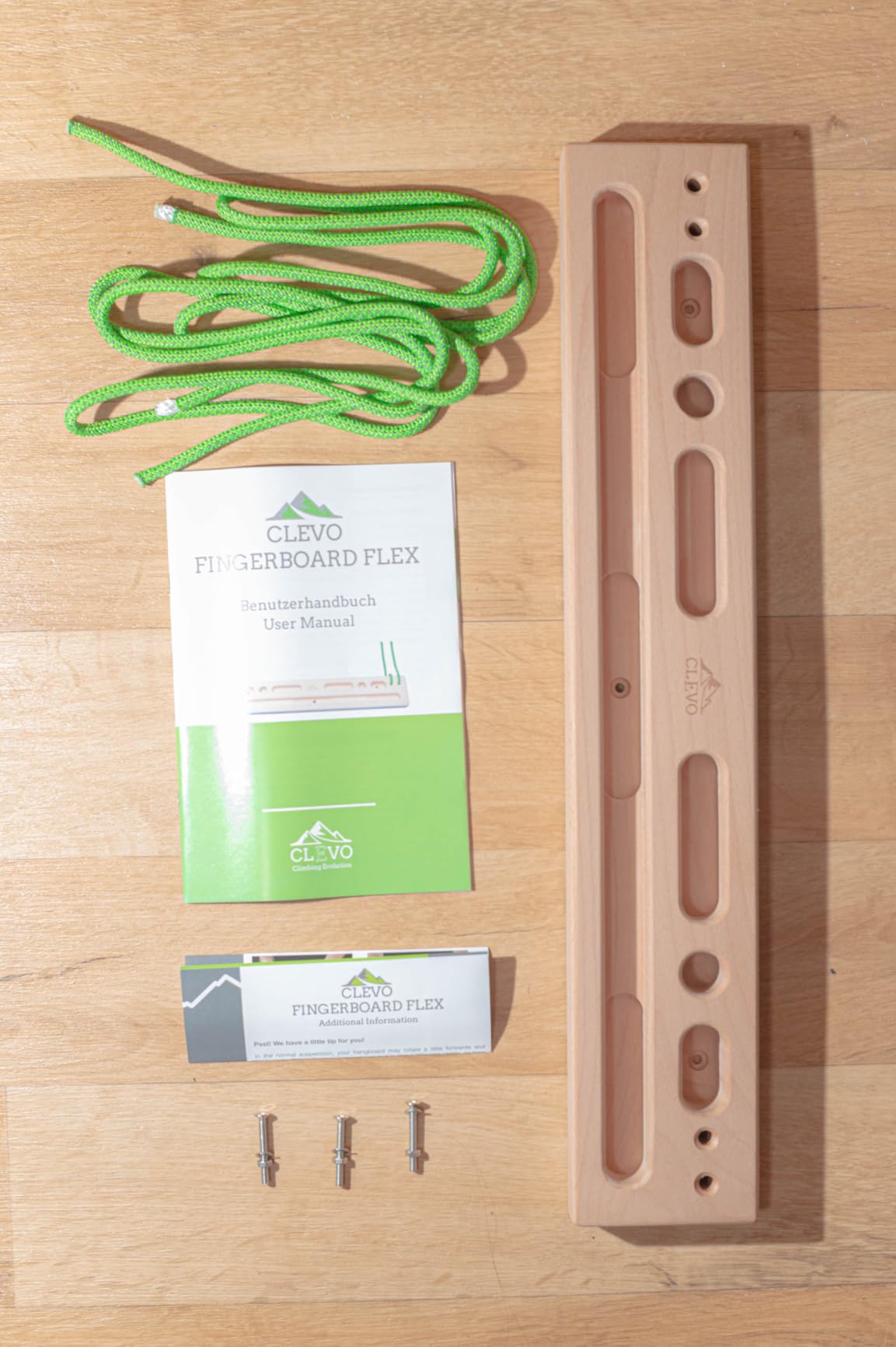 Clevo Fingerboard Flex Hangboard Holz 2 Griffreihen