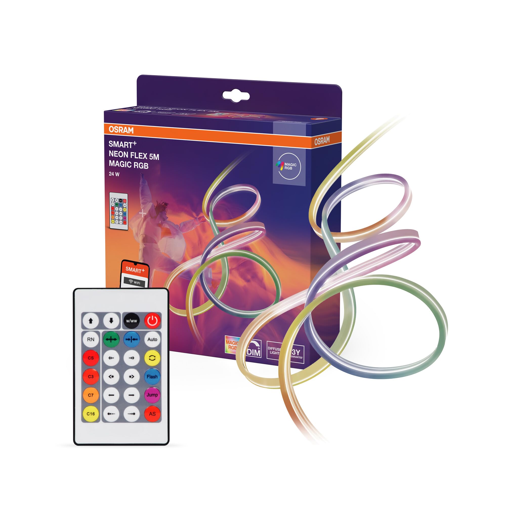 ams OSRAM Smart WiFi Neon Flex LED-Streifen 5m RGB IP44 dimmbar