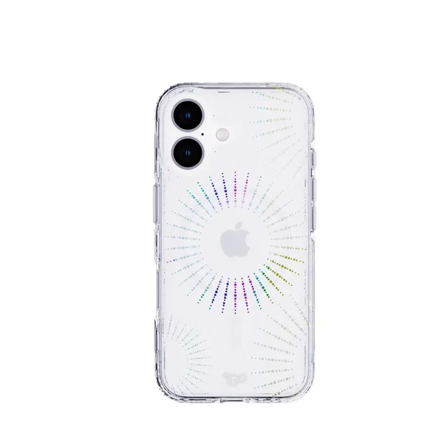 Tech21 EvoSparkle iPhone 16 Hülle Lunar MagSafe Glitzer