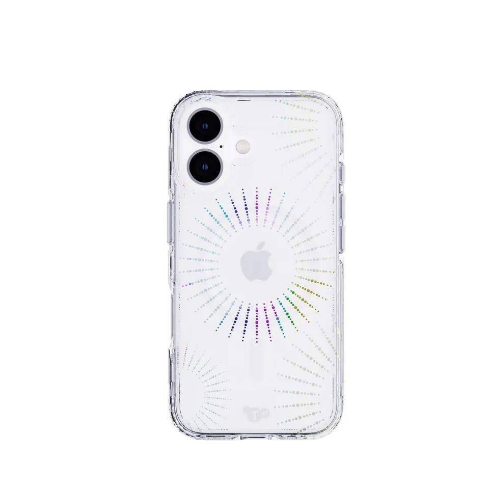 Tech21 EvoSparkle iPhone 16 Hülle Lunar MagSafe Glitzer