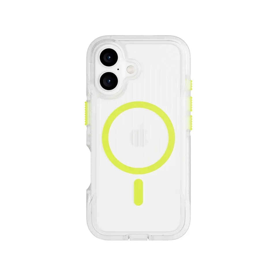 Tech21 FlexPro iPhone 16 Hülle MagSafe Neon Green Glow