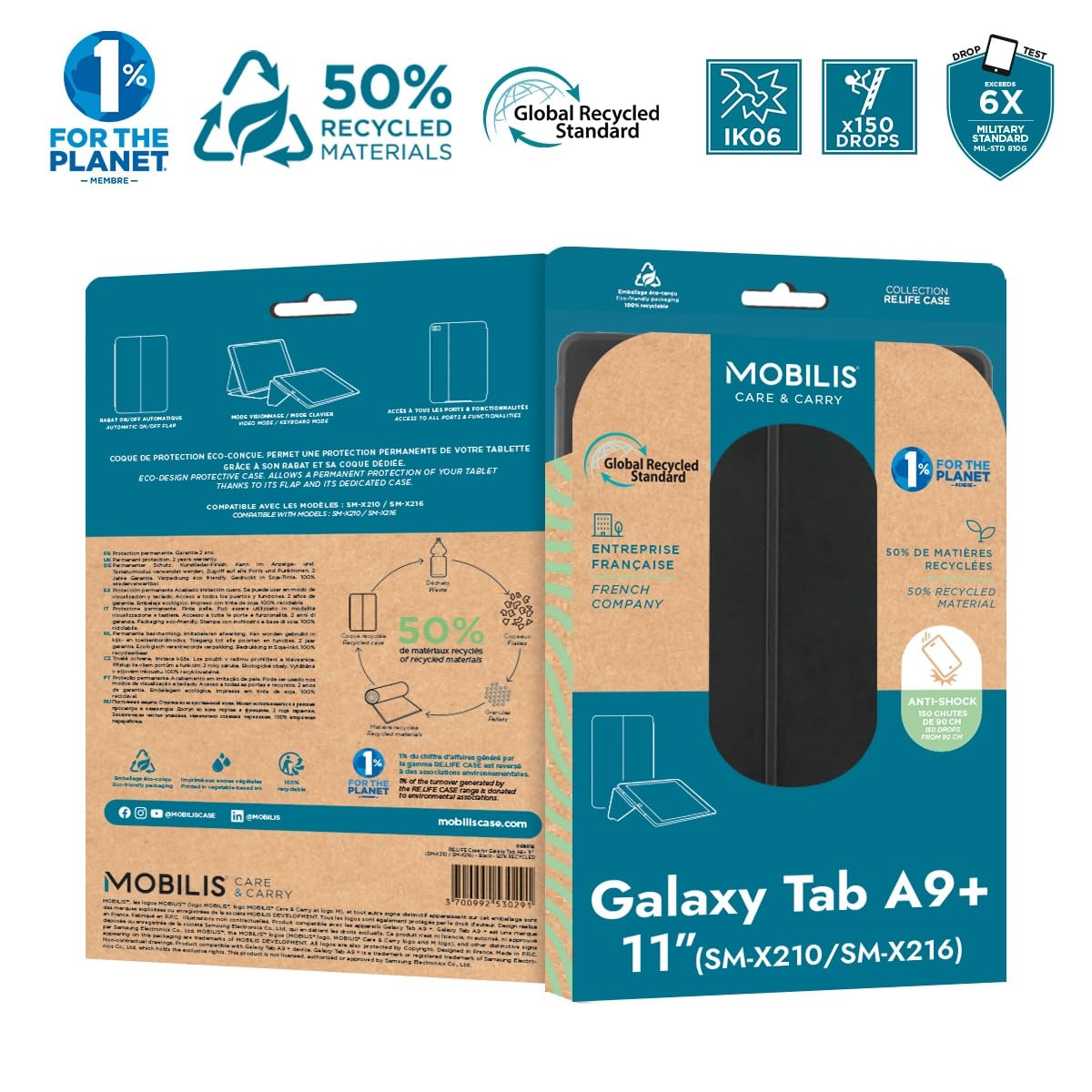 Mobilis Origine RE.Life Galaxy Tab A9+ 11" Hülle 50% recycelt