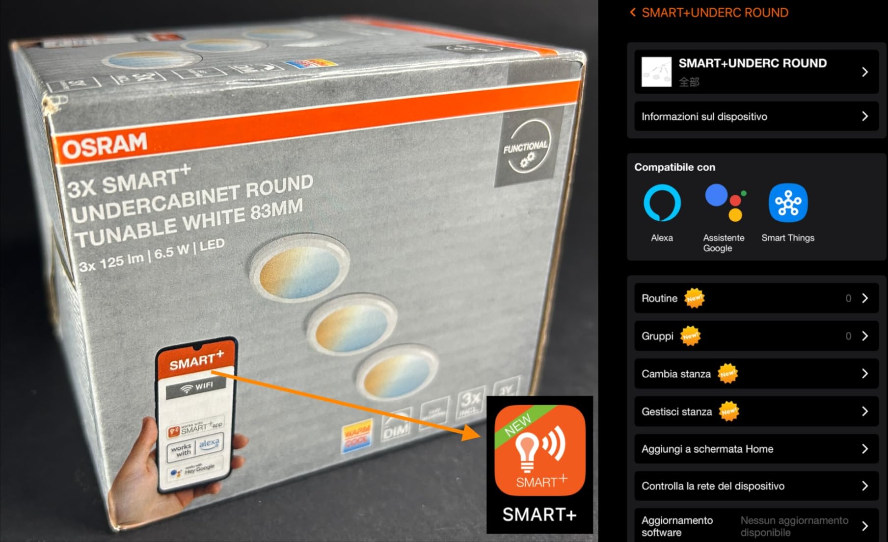 OSRAM SMART+ WiFi Unterschrankleuchte Basis Round weiß
