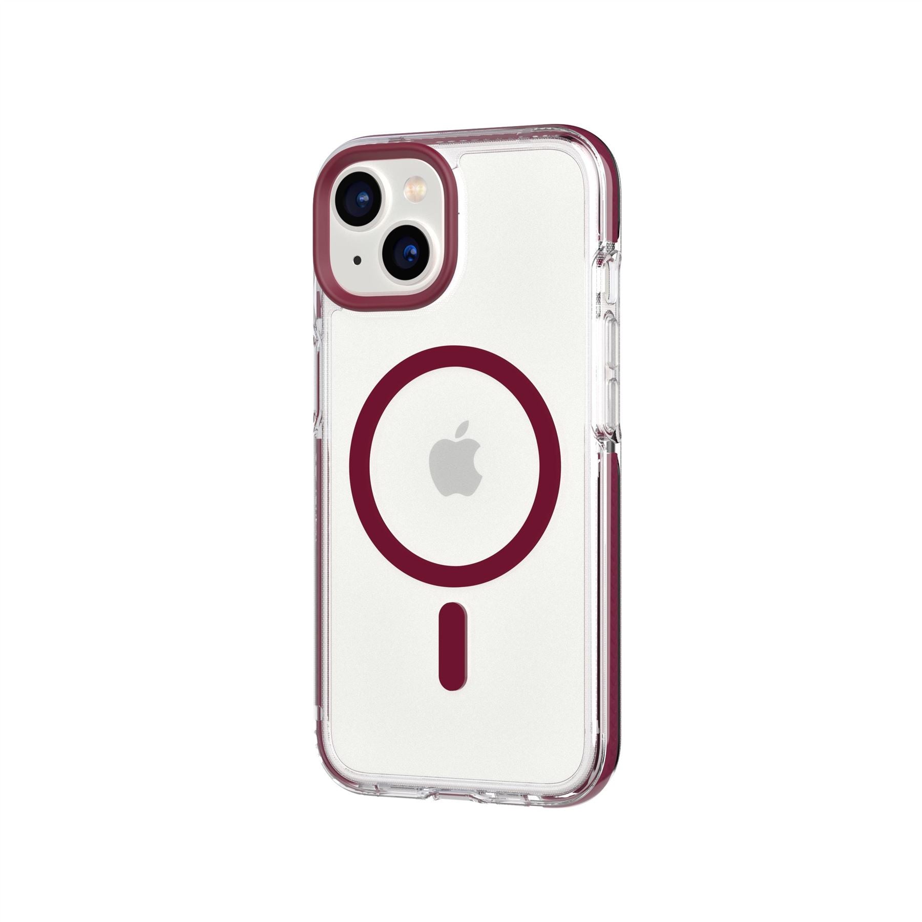 Tech21 EvoCrystal MagSafe iPhone 15/14/13 Hülle Clear Burgundy