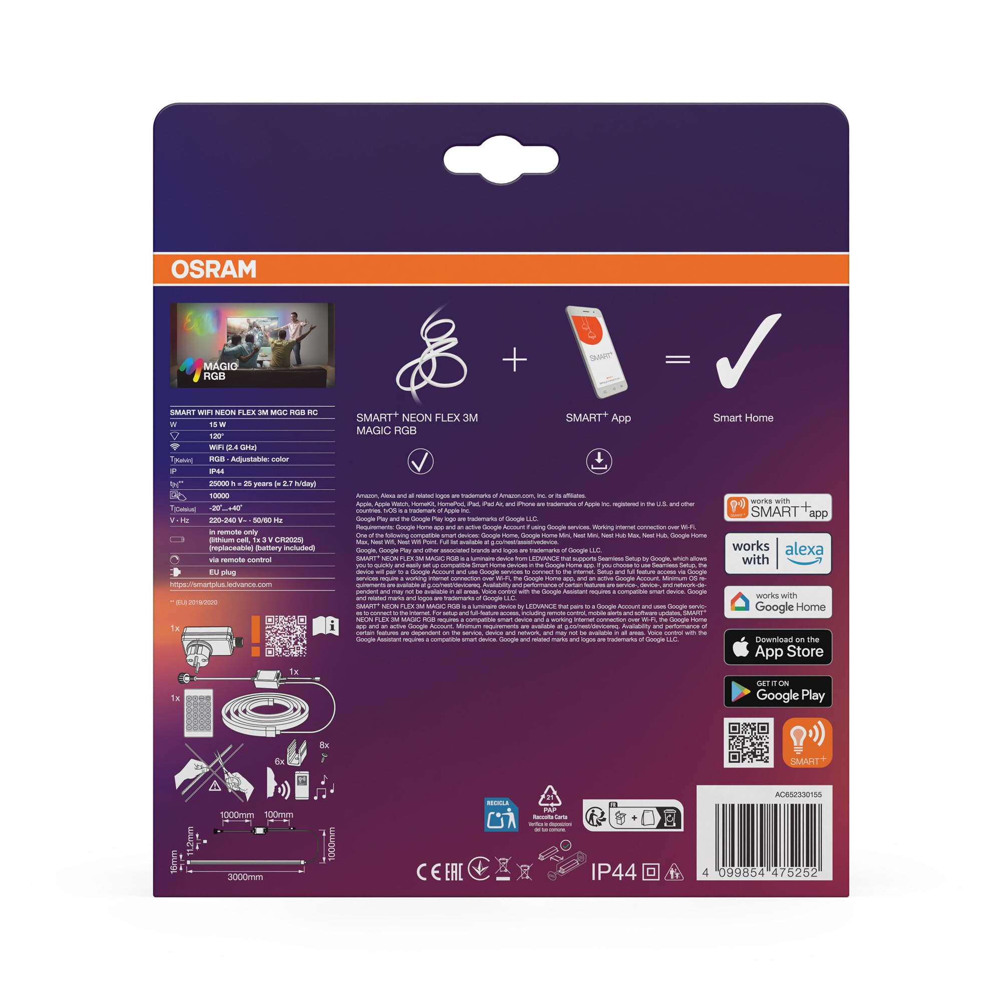 OSRAM SMART+ Neon Flex LED-Streifen WLAN RGB 3 m IP44