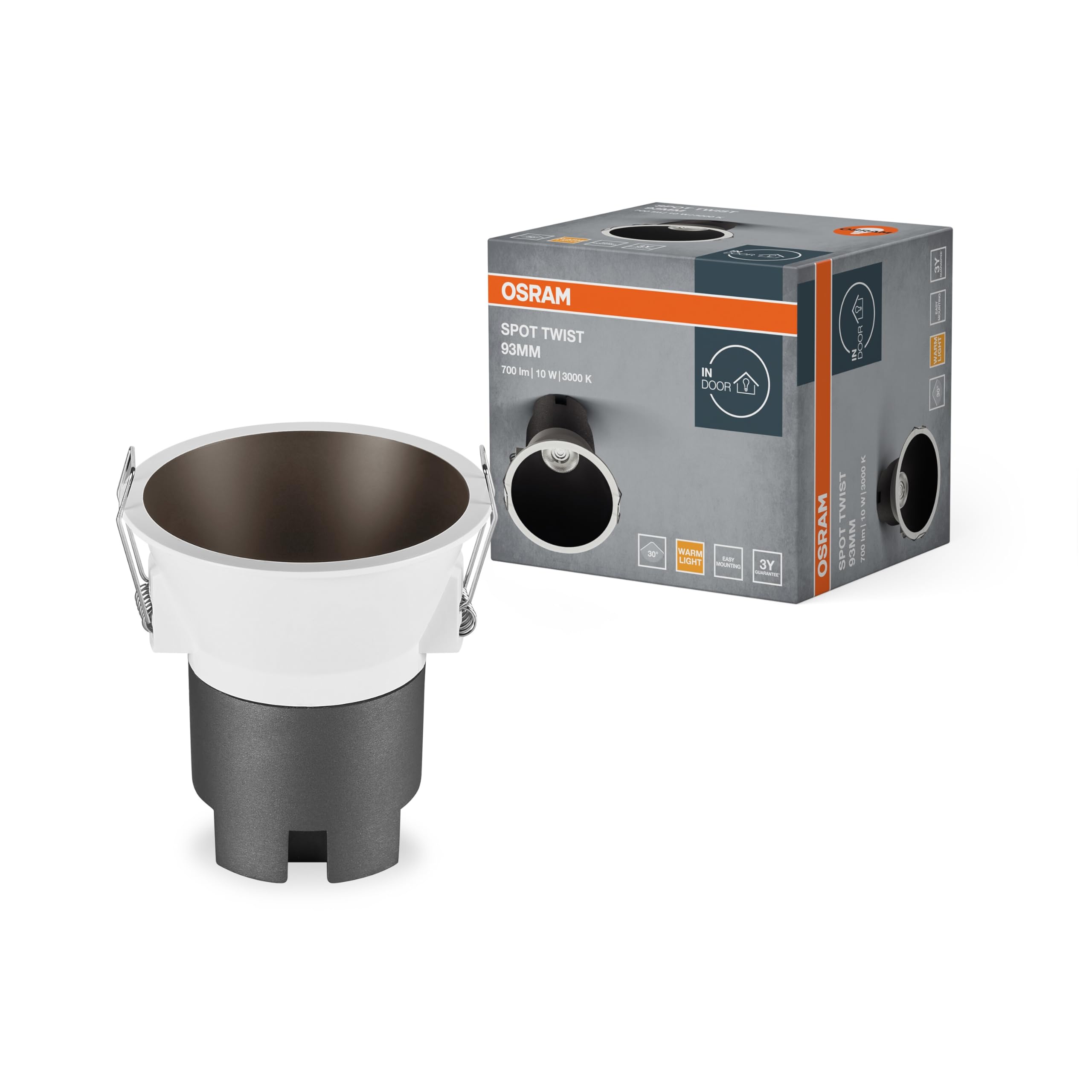 ams OSRAM SPOT TWIST Einbau-Downlight 10W schwarz warmweiß