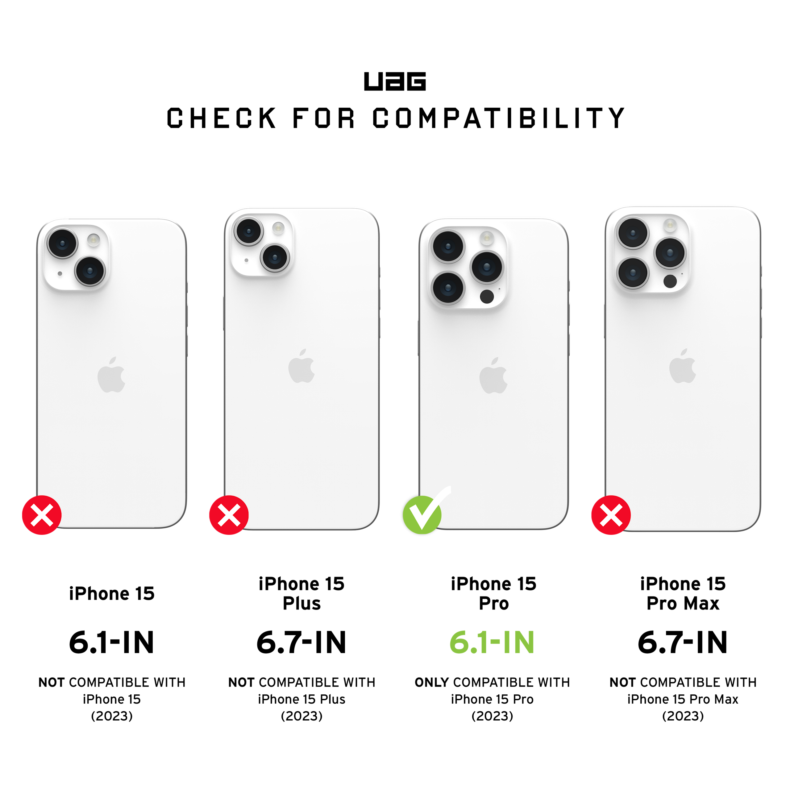 UAG Standard Issue Blickschutzfolie für iPhone 15 Pro abnehmbar