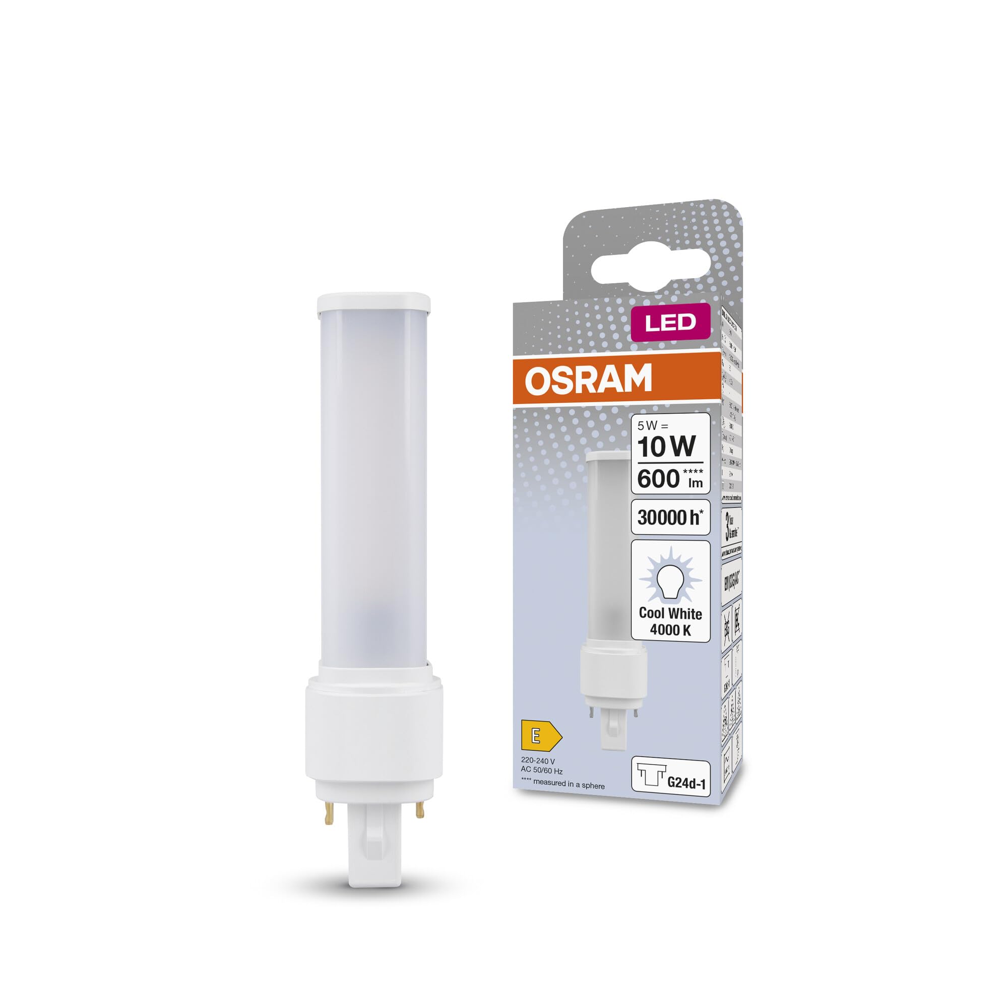 OSRAM SMART+ DULUX D26 LED-Lampe kaltweiß 9,5W 37,7mm