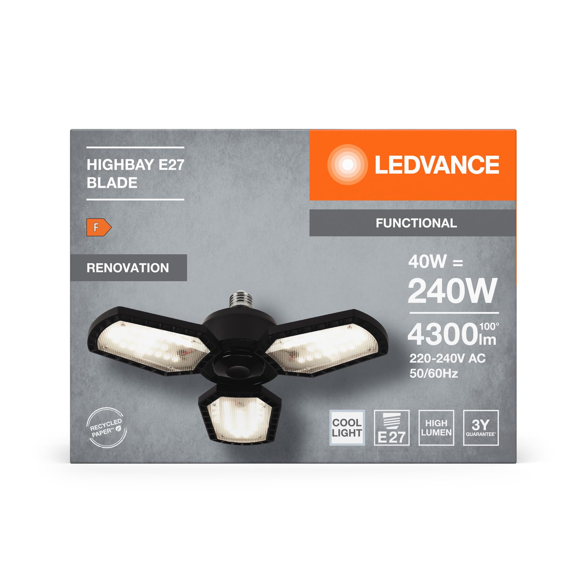 ams OSRAM SMART+ Highbay Blade Deckenlampe Schwarz 45W neutralweiss