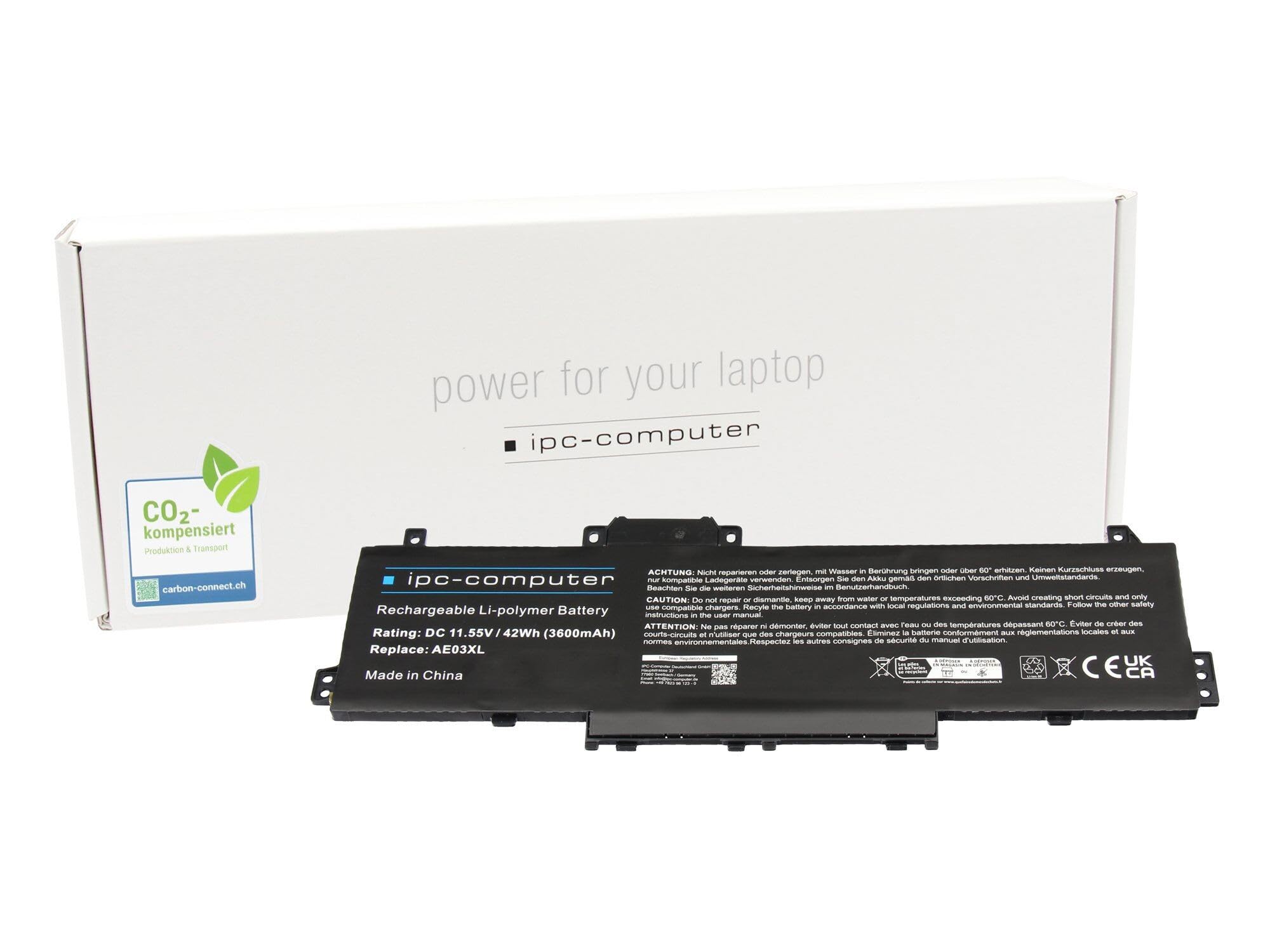 IPC-Computer Akkus N21969-005 Laptop Akku 42Wh schwarz