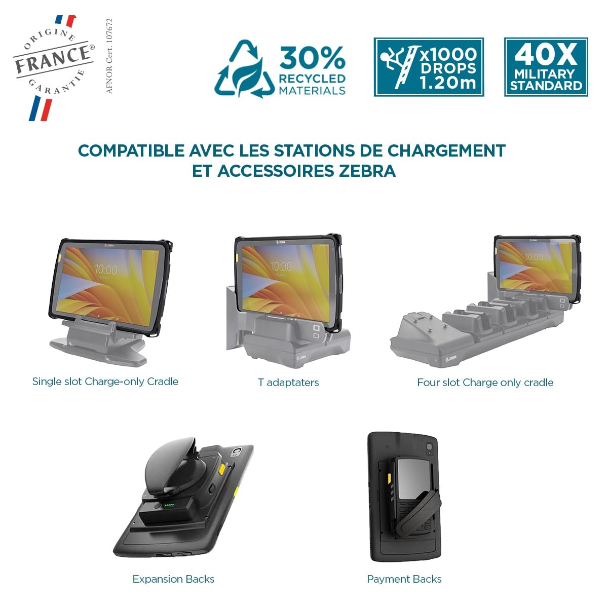 Mobilis PROTECH Zebra ET40 ET45 Tablet Schutzhülle 8" Handschlaufe