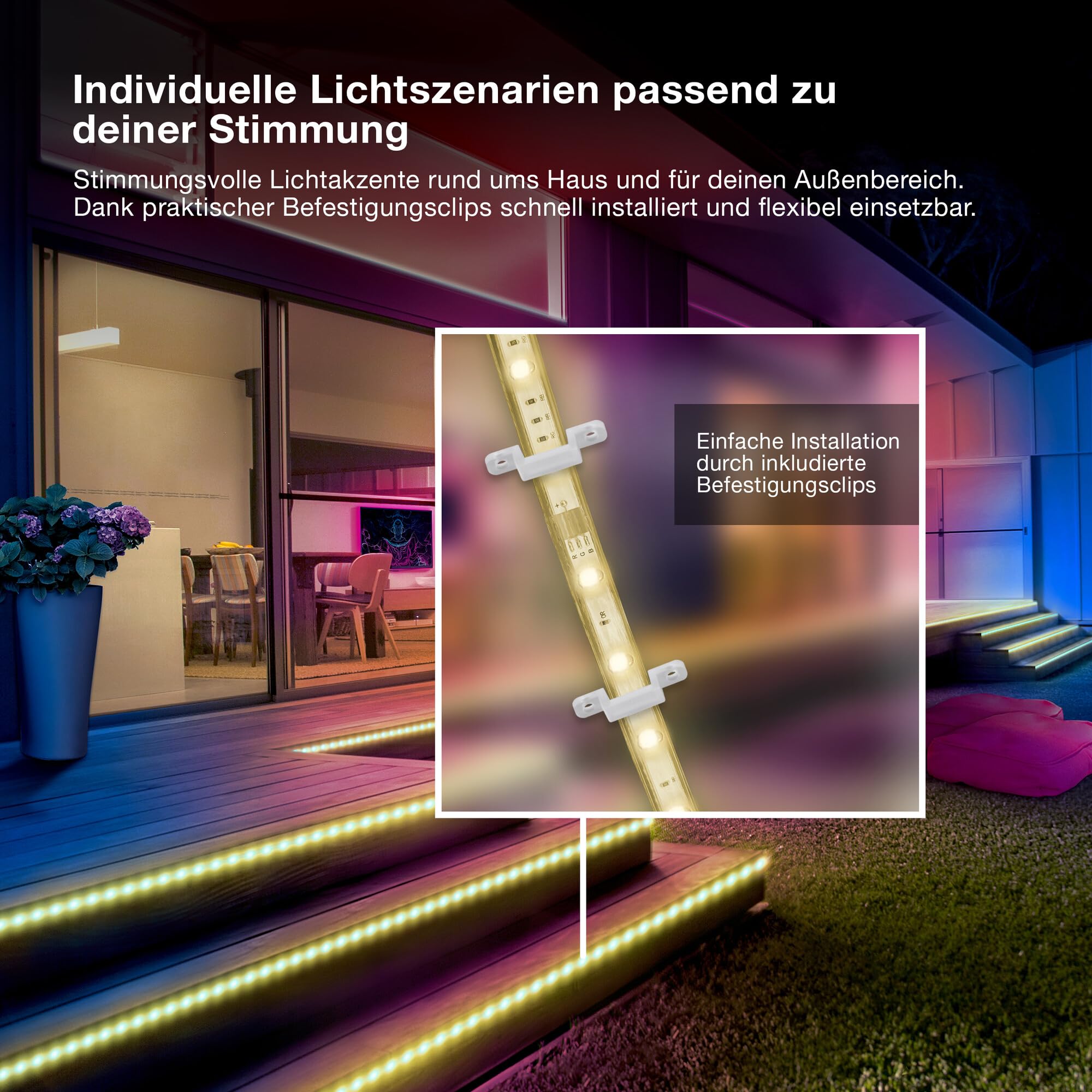 ams OSRAM SMART+ Outdoor Flex LED-Streifen RGB 20m IP65