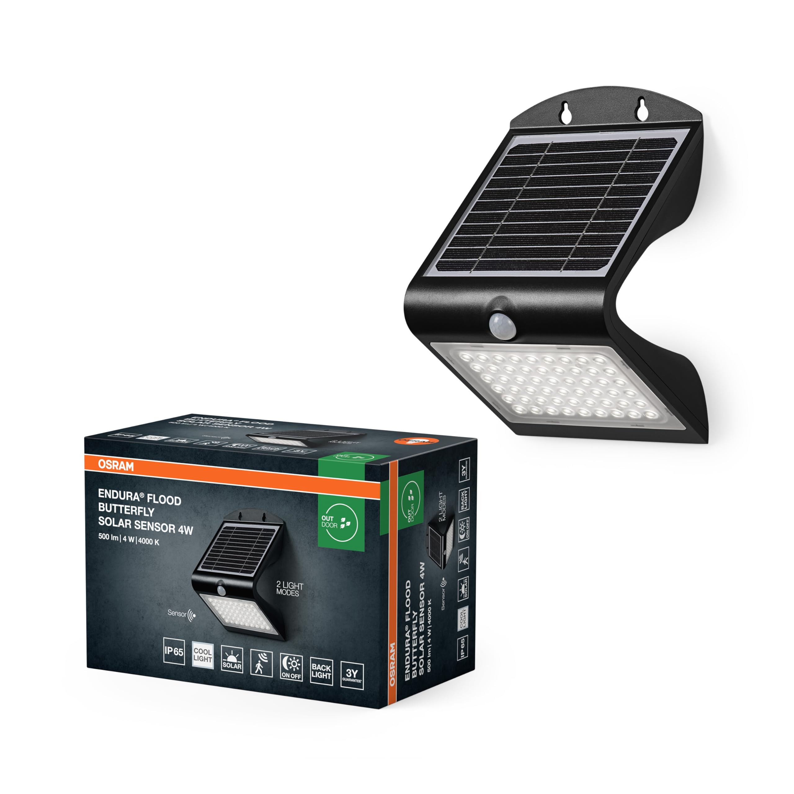 ams OSRAM ENDURA Butterfly Solar-Flutlicht 4W schwarz