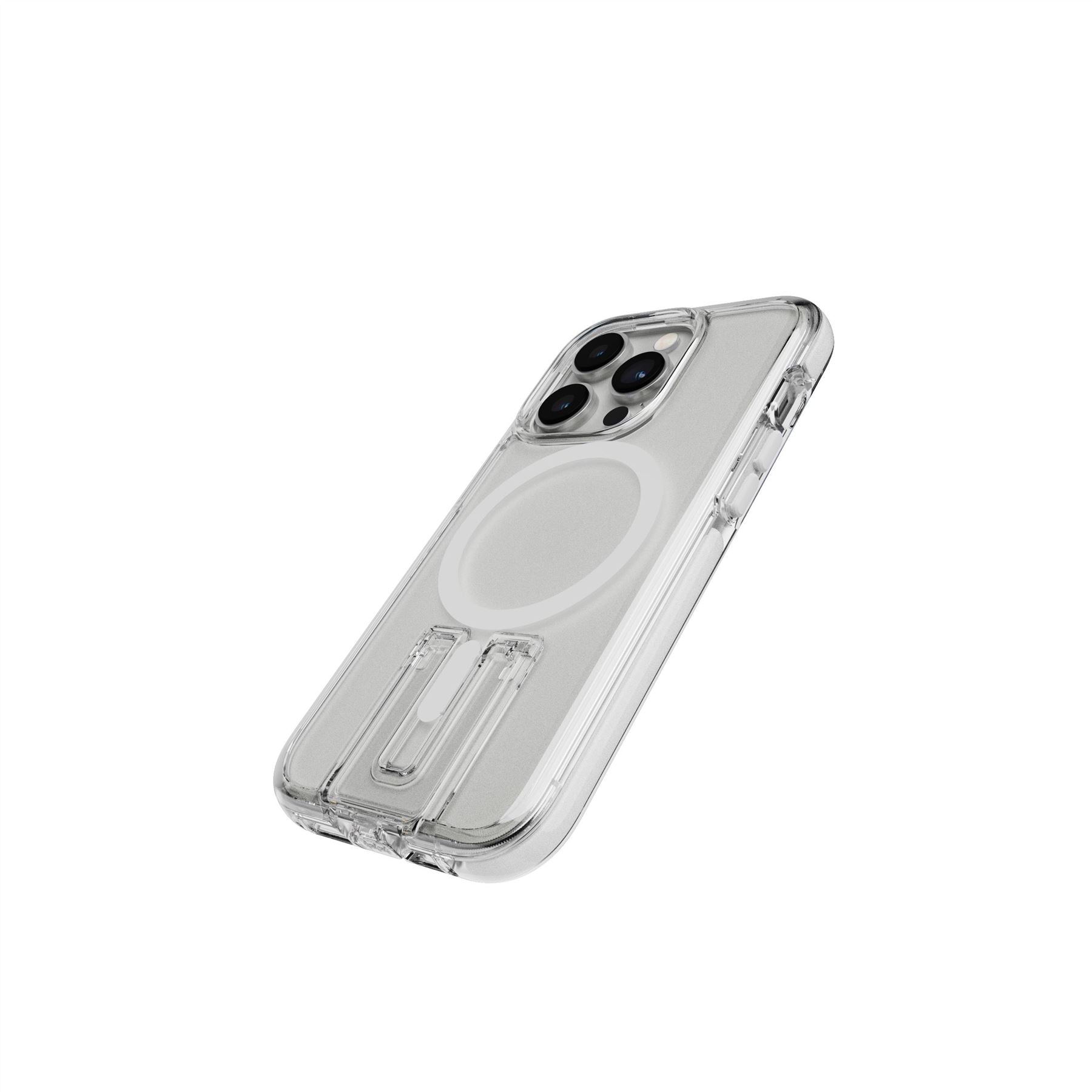 Tech21 EvoCrystal Kick iPhone 14 Pro Hülle MagSafe Weiß Ständer