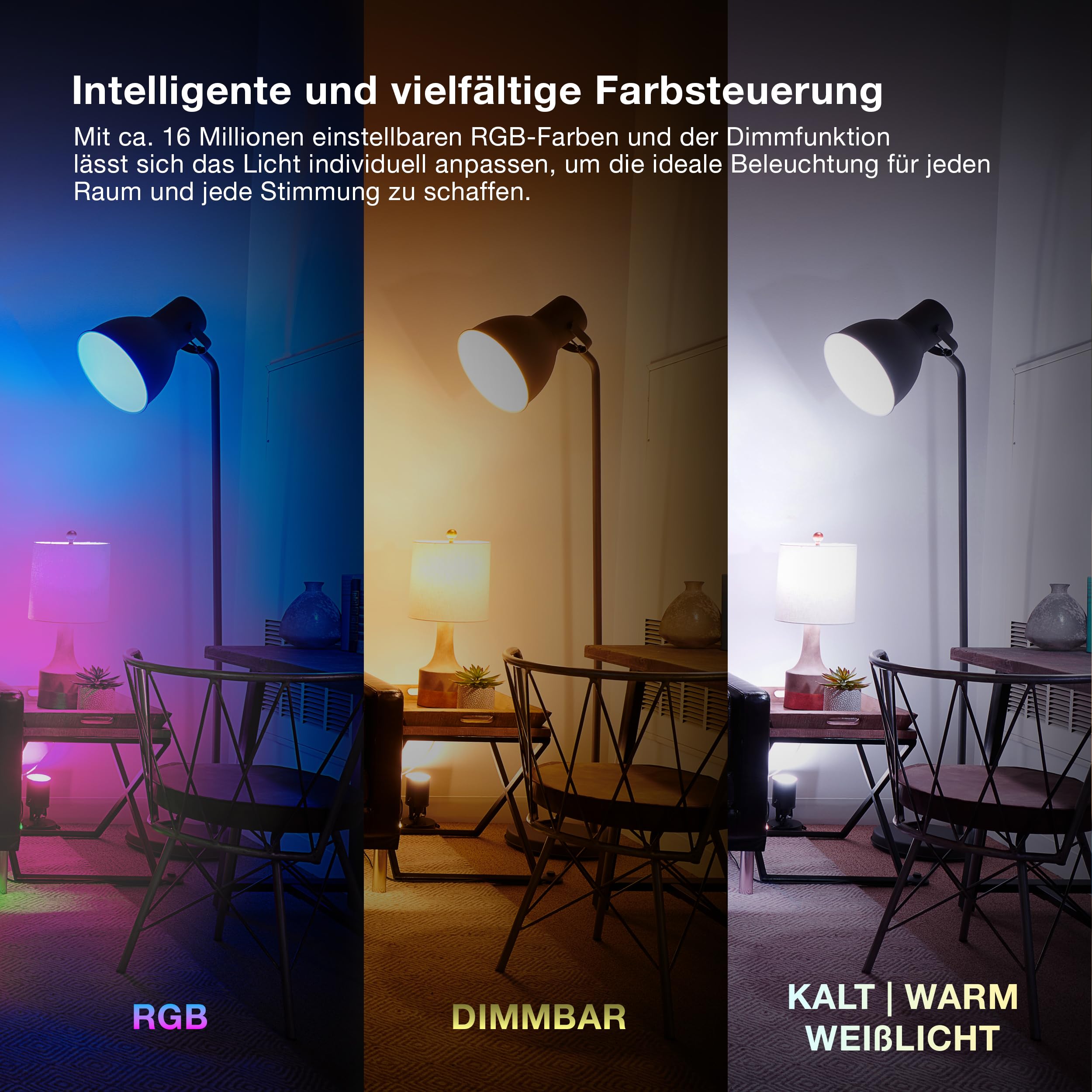 ams OSRAM SMART+ E27 RGBW LED Lampe Alexa Matter 4er-Pack