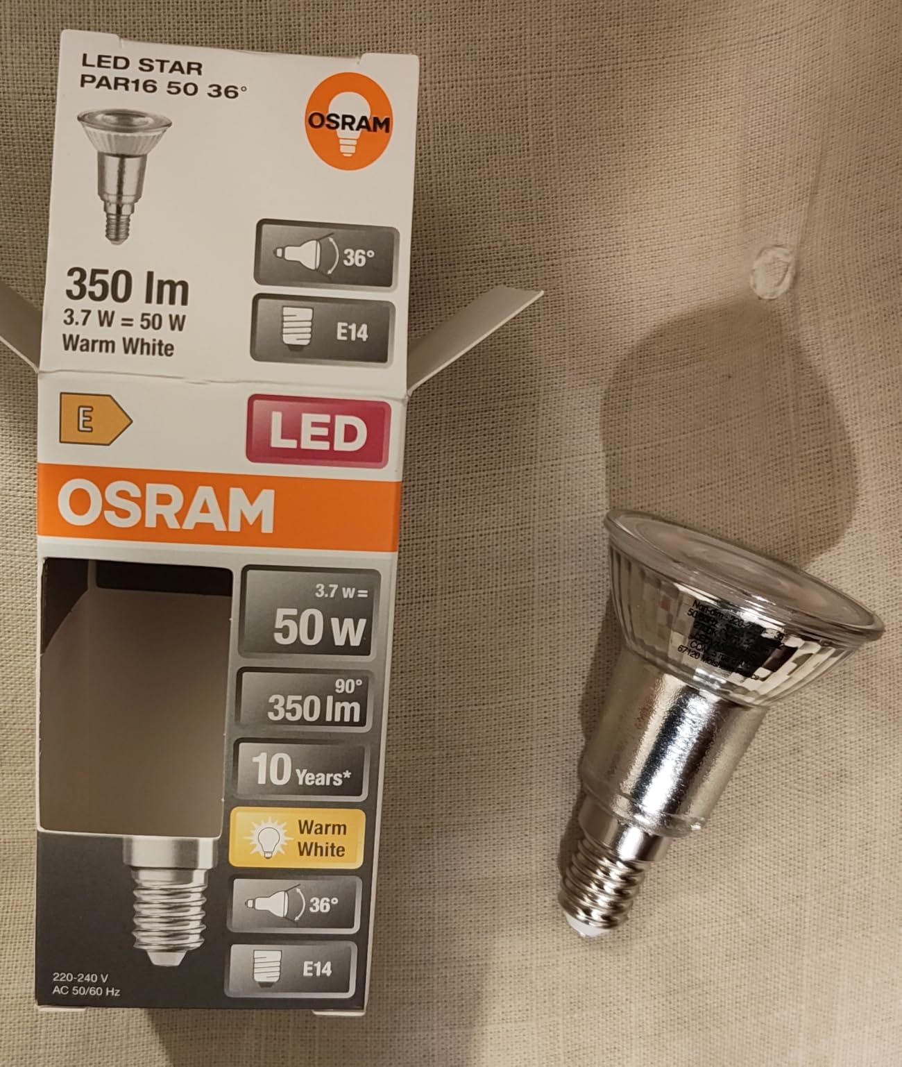 ams OSRAM SMART+ Star PAR16 50 LED-Spot E14 warmweiß