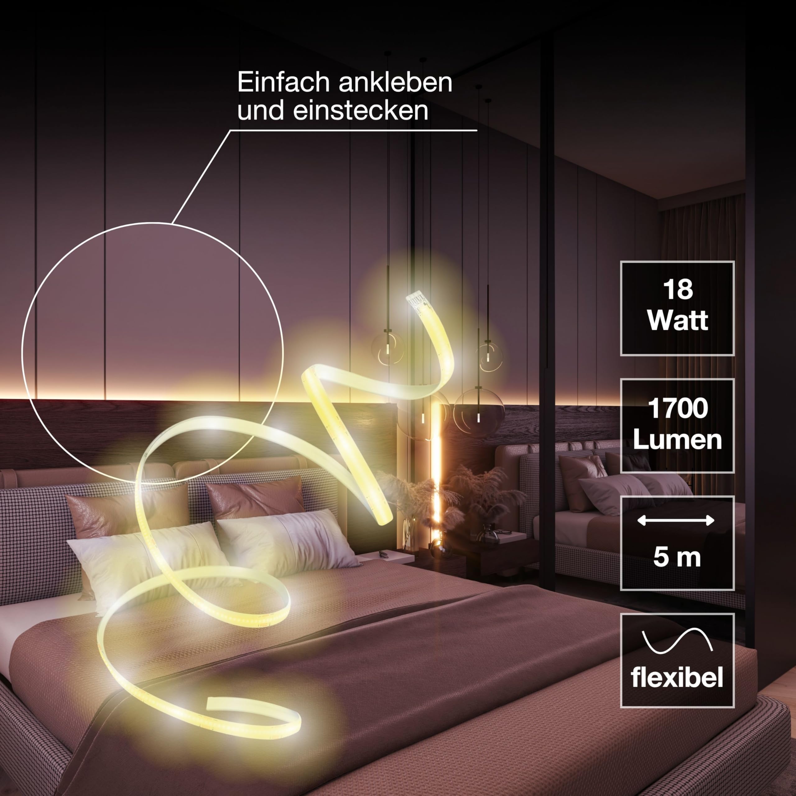 ams OSRAM SMART+ Wifi COB LED-Streifen 5m weiss dimmbar