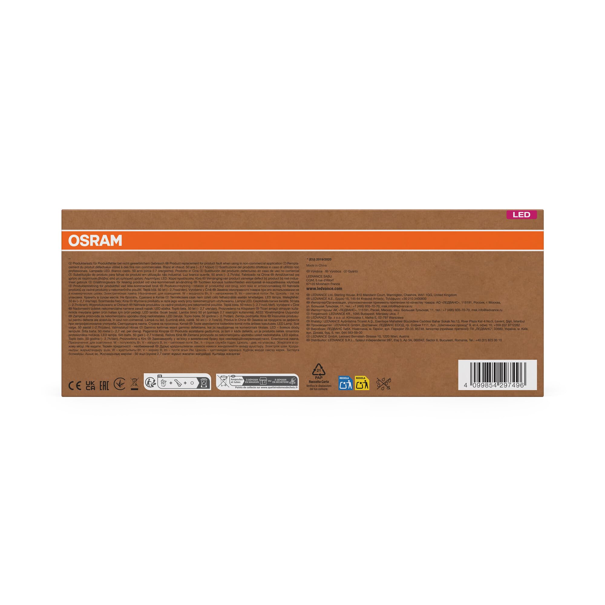 OSRAM SMART+ Filament LED-Birne E27 100W 5er-Pack warmweiß