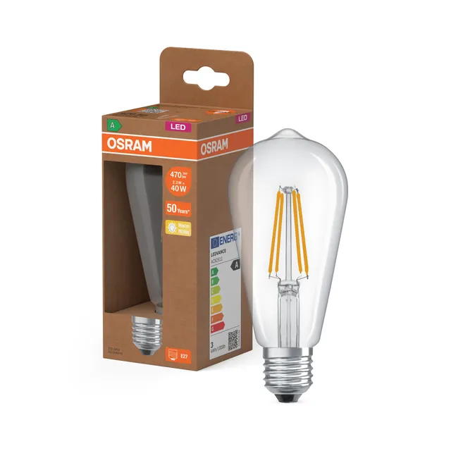 ams OSRAM SMART+ Edison 40 LED-Filament E27 klar Klasse A