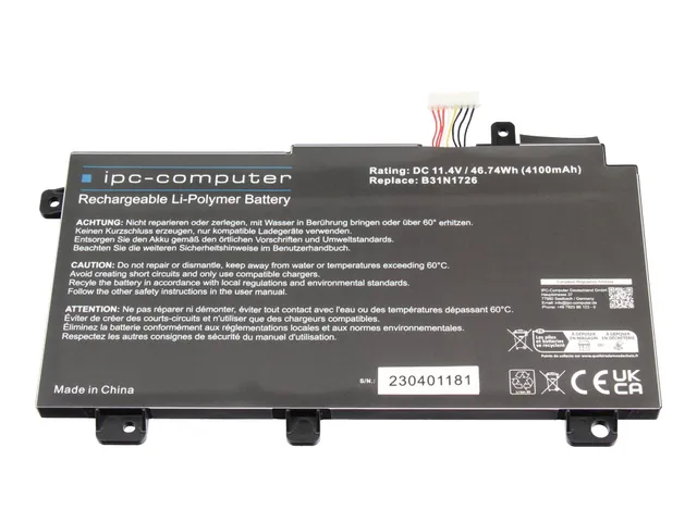 IPC-Computer Akkus 0B200-03270100 Laptop Akku 46,74Wh