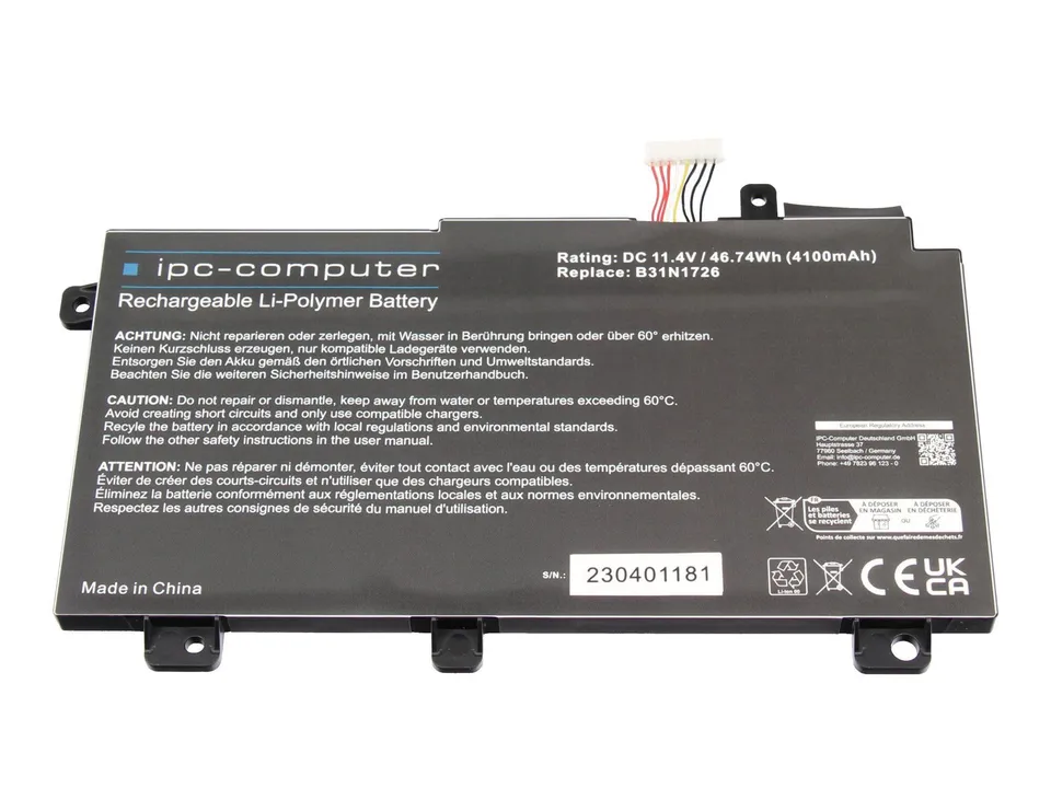 IPC-Computer Akkus 0B200-03270100 Laptop Akku 46,74Wh
