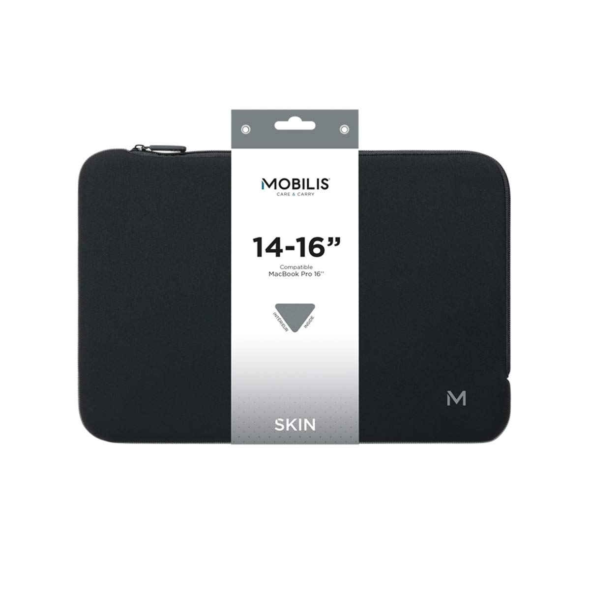 Mobilis Skin Neopren Notebookhülle 15,6 Zoll Schwarz Grau