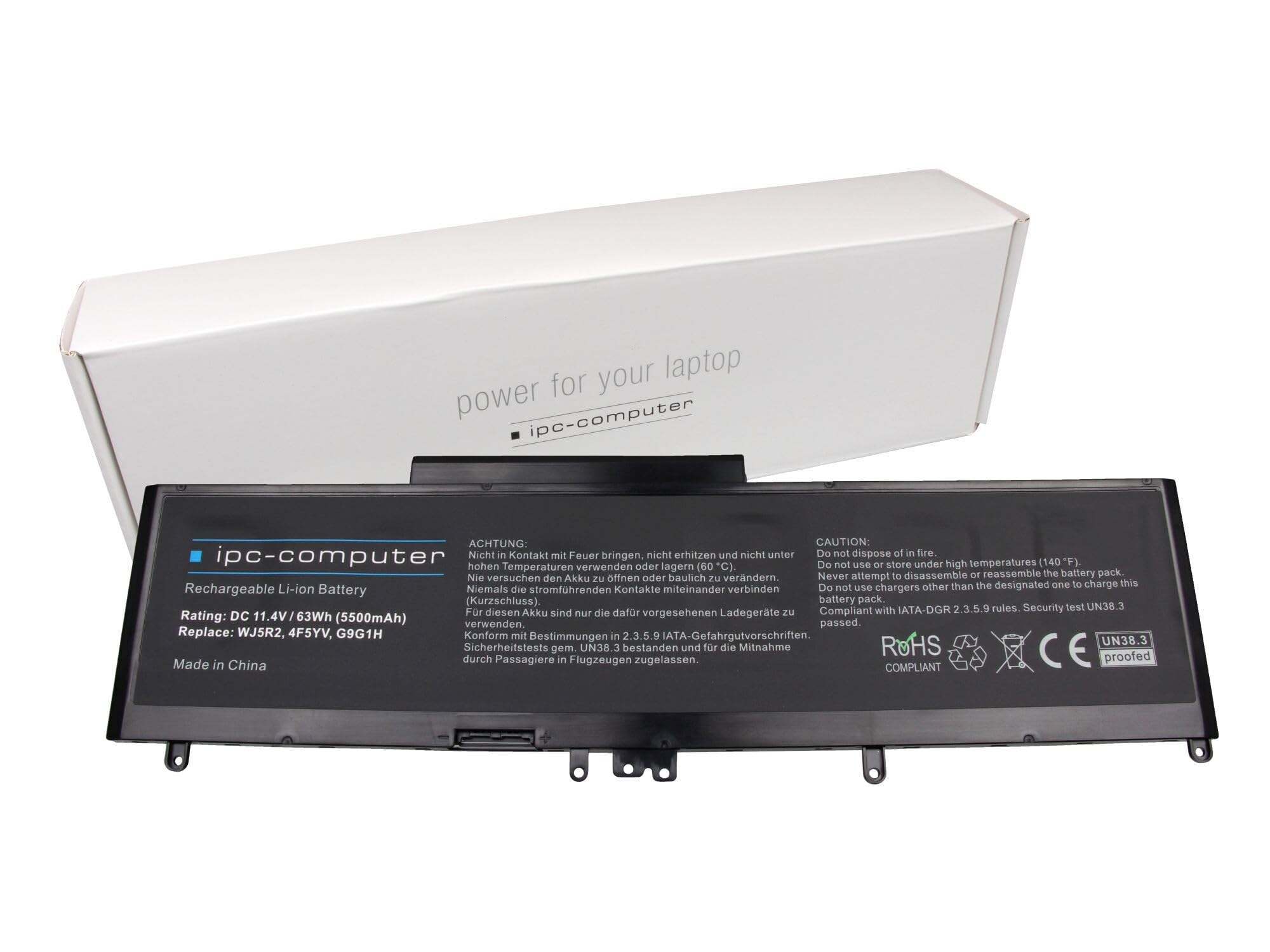 IPC-Computer Akkus G9G1H Laptop Akku 63Wh schwarz