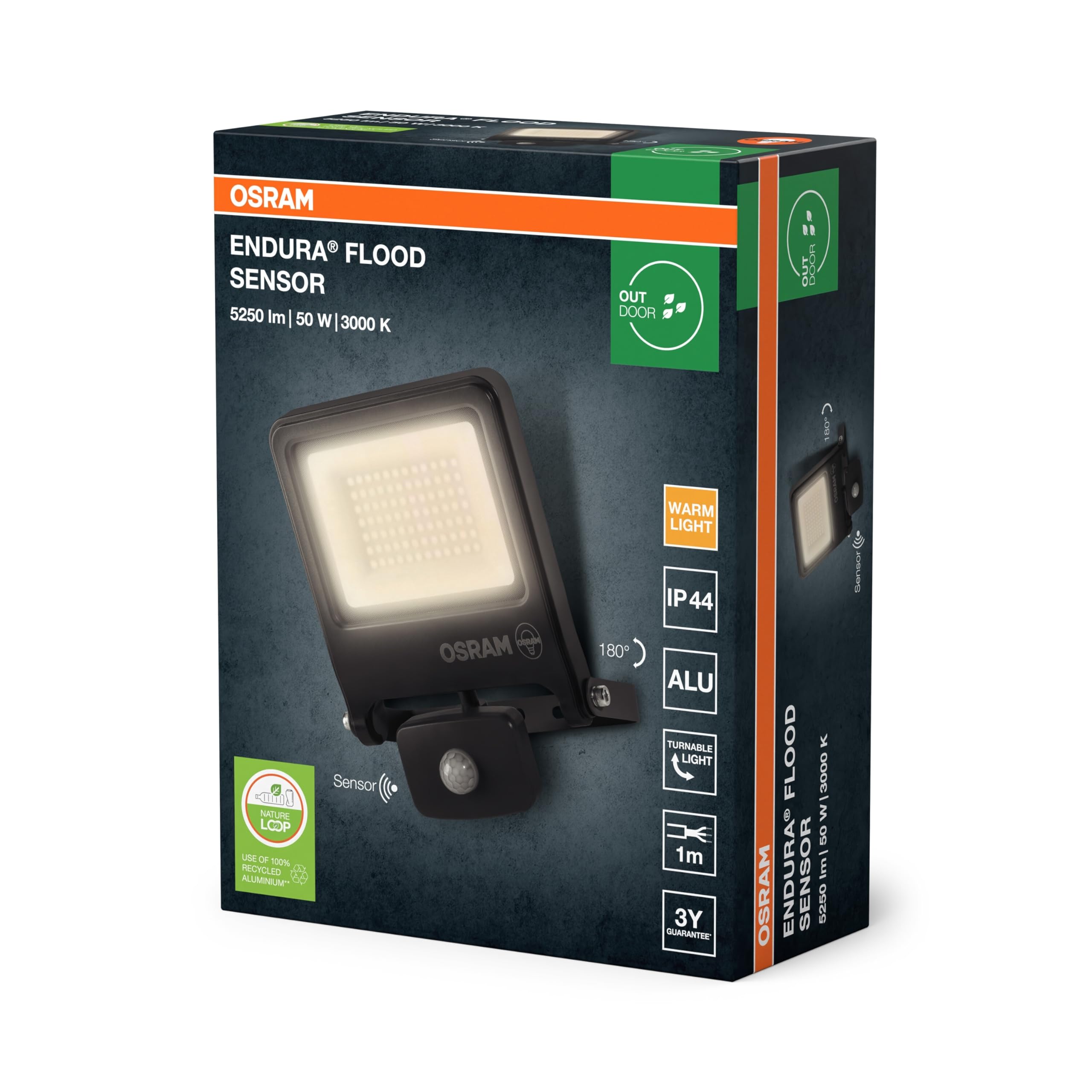 ams OSRAM SMART+ Endura Flood LED-Fluter 50W 3000K Sensor