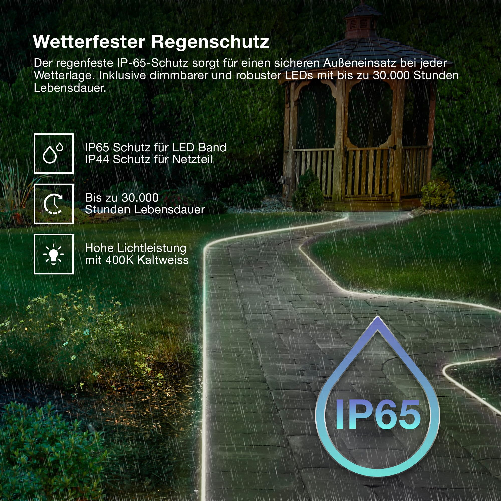 ams OSRAM SMART+ Outdoor Flex LED-Streifen 10m kaltweiß