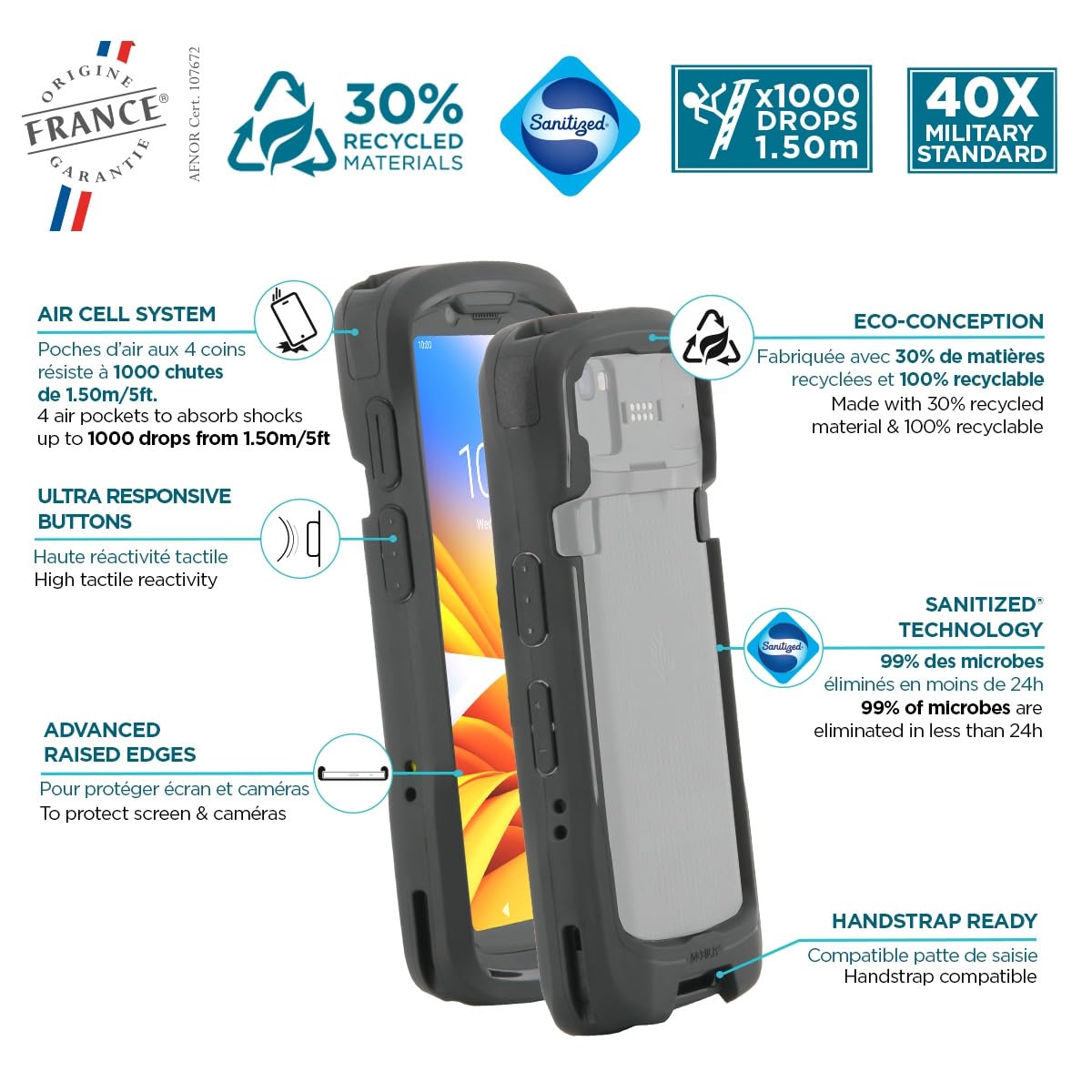 Mobilis PROTECH Zebra TC53 TC58 Schutzhülle Trigger