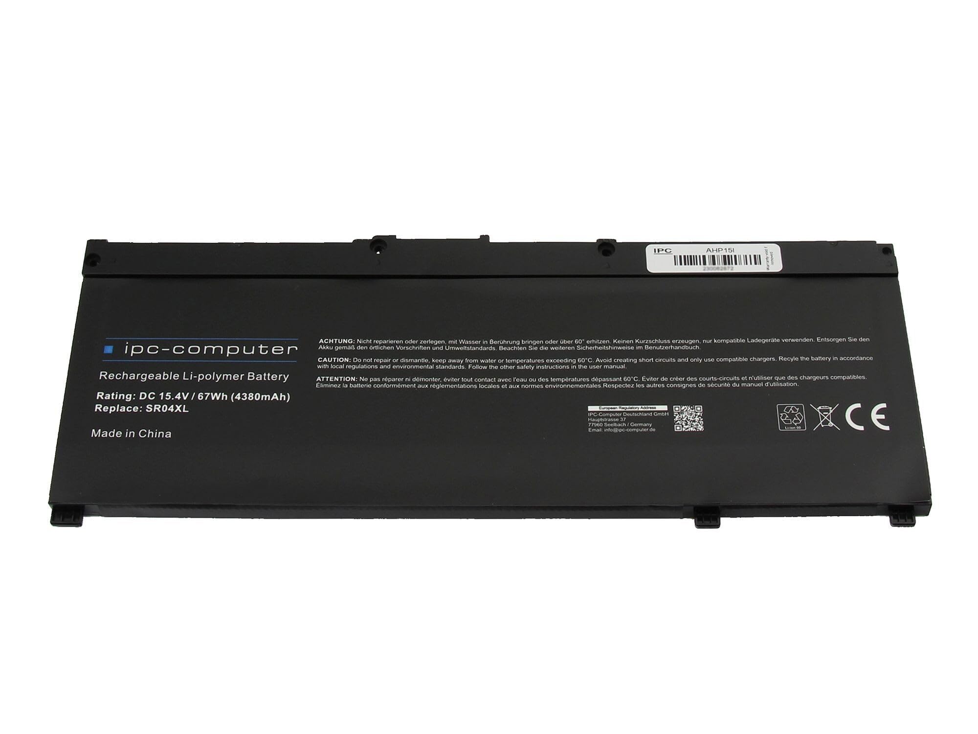 IPC-Computer SR04 Akku 67Wh für HP Omen 15-ce000