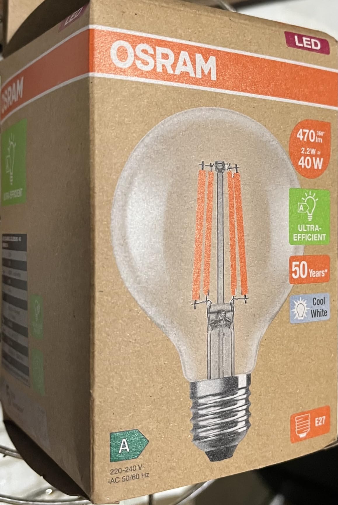 ams OSRAM SMART+ Globe 80 LED Lampe E27 klar 40W Ersatz