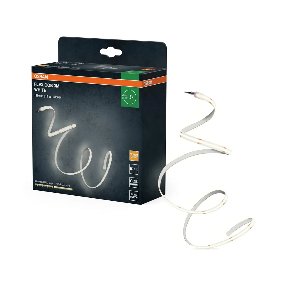 ams OSRAM Flex COB Outdoor LED-Streifen 3m warmweiß IP44