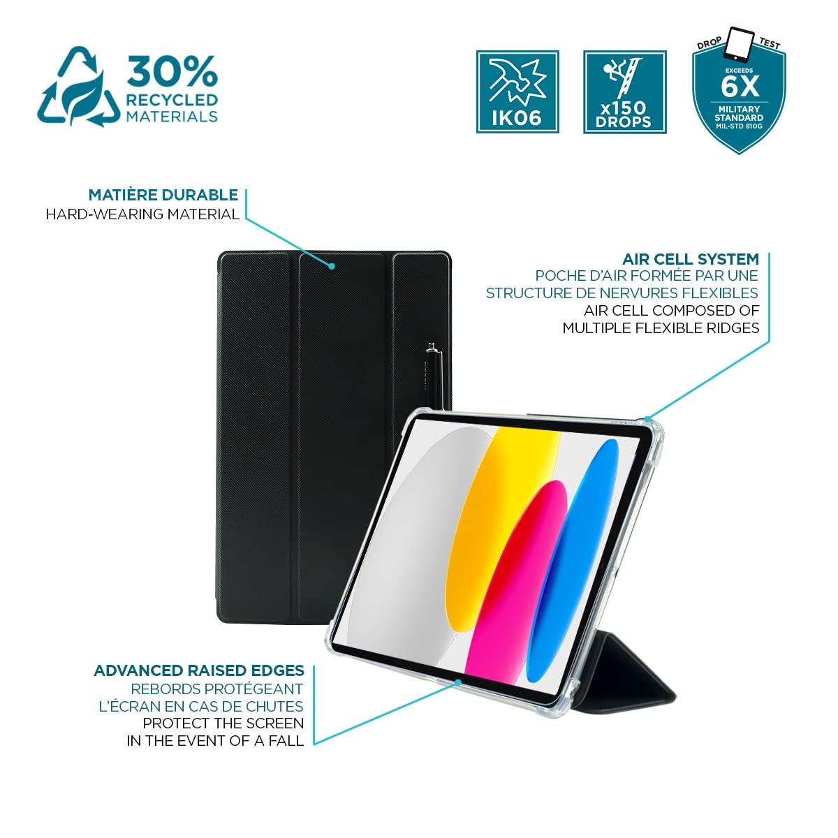 Mobilis ACTIV+ Edge Folio 10.9 Zoll schwarz transparent